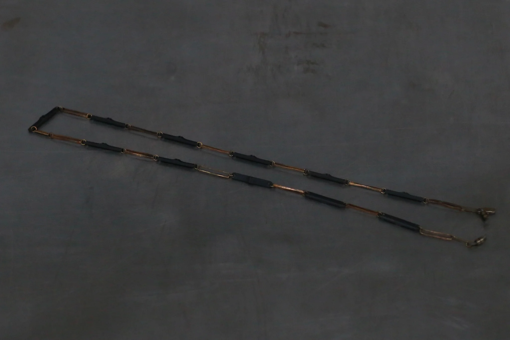 Rigards Hand-hammered copper and buffalo horn glasses chain AT005CU series collection RG-AT005CU-HJ+ST Black horn + dark copper AT005CU