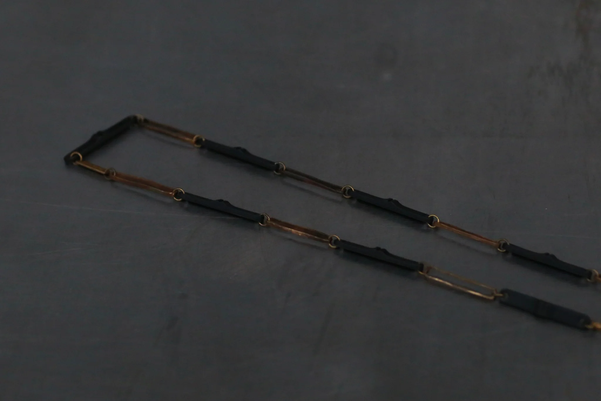 Rigards Hand-hammered copper and buffalo horn glasses chain AT005CU series collection RG-AT005CU-HJ+ST Black horn + dark copper AT005CU - Image 3