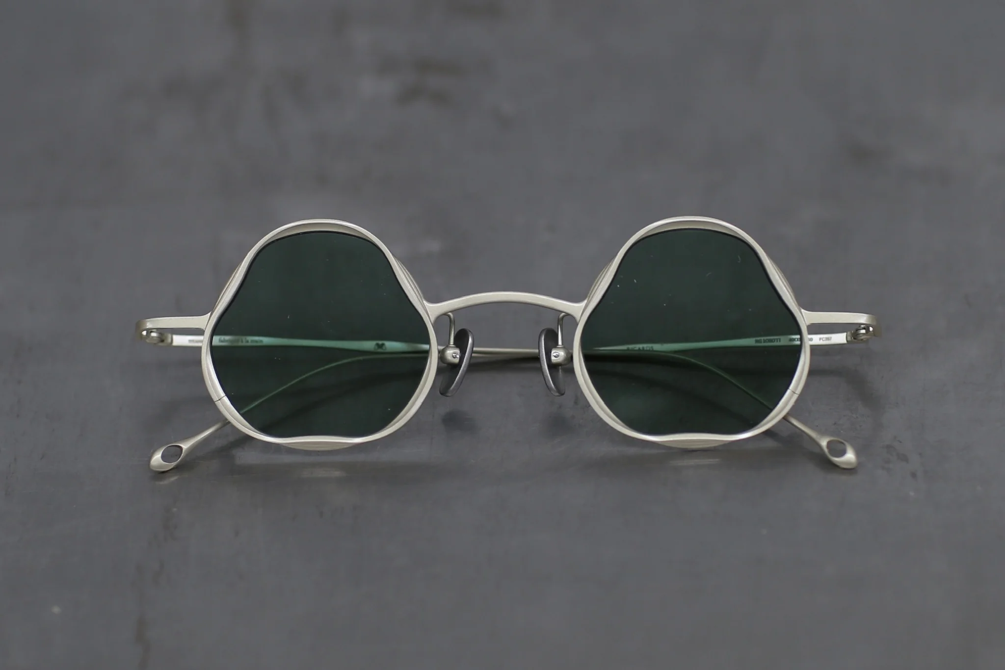 Rigards light gold matte green lens glasses RG1080TI