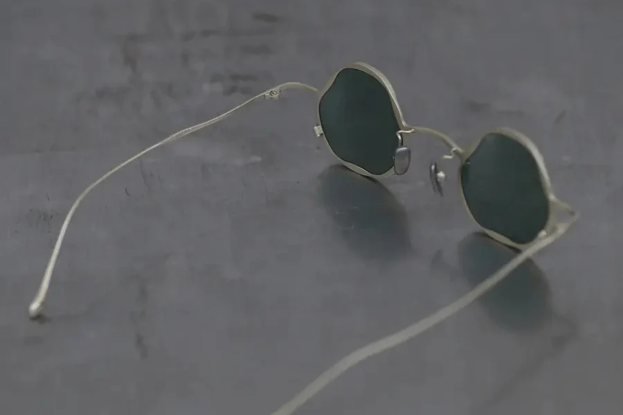Rigards light gold matte green lens glasses RG1080TI - Image 4