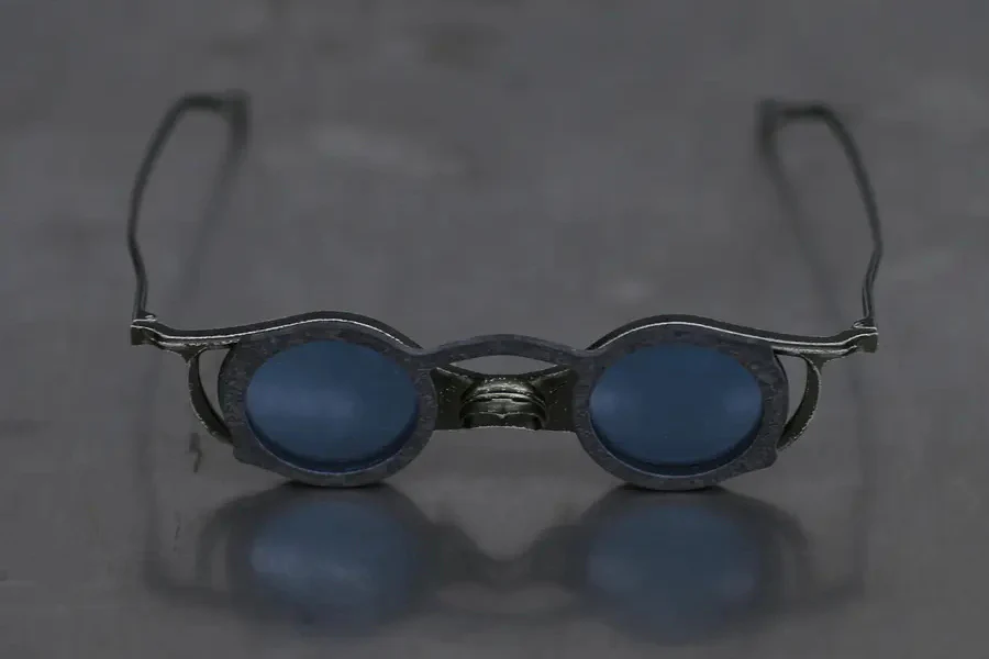 Rigards free disassembly handmade sunglasses RG2049AL series light olive + black texture frame transparent + blue lens - Image 3