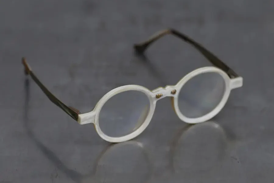 Rigards natural buffalo horn wire cut silver inlaid high degree handmade glasses RG0130SE series collection RG-RG0130SE-DLS marble color transparent - Image 3