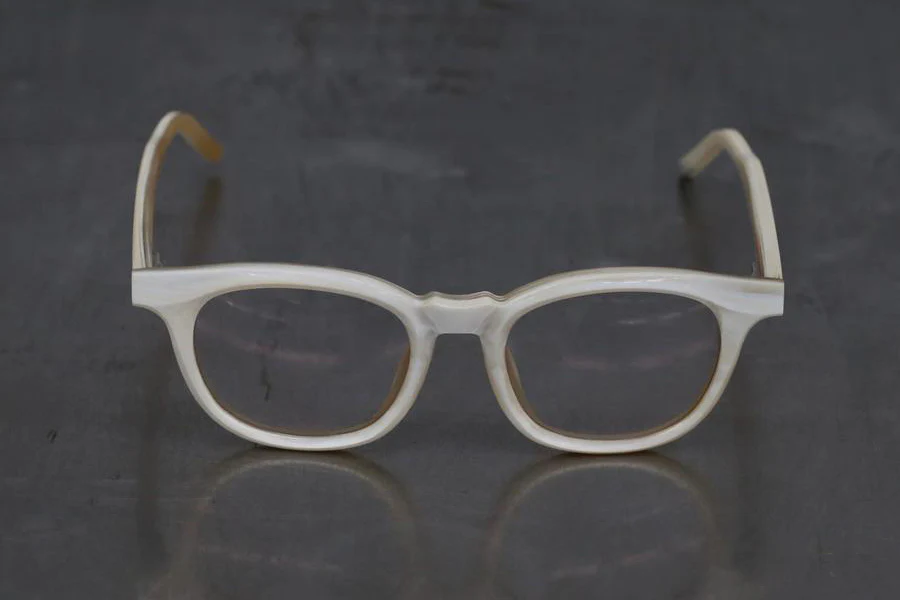 RIGARDS Natural Buffalo Horn High-Cut Handmade Glasses Chengdu RG0097 Series Collection RG-RG0097-DLSPG Marble Polished Clear Glasses - Image 2