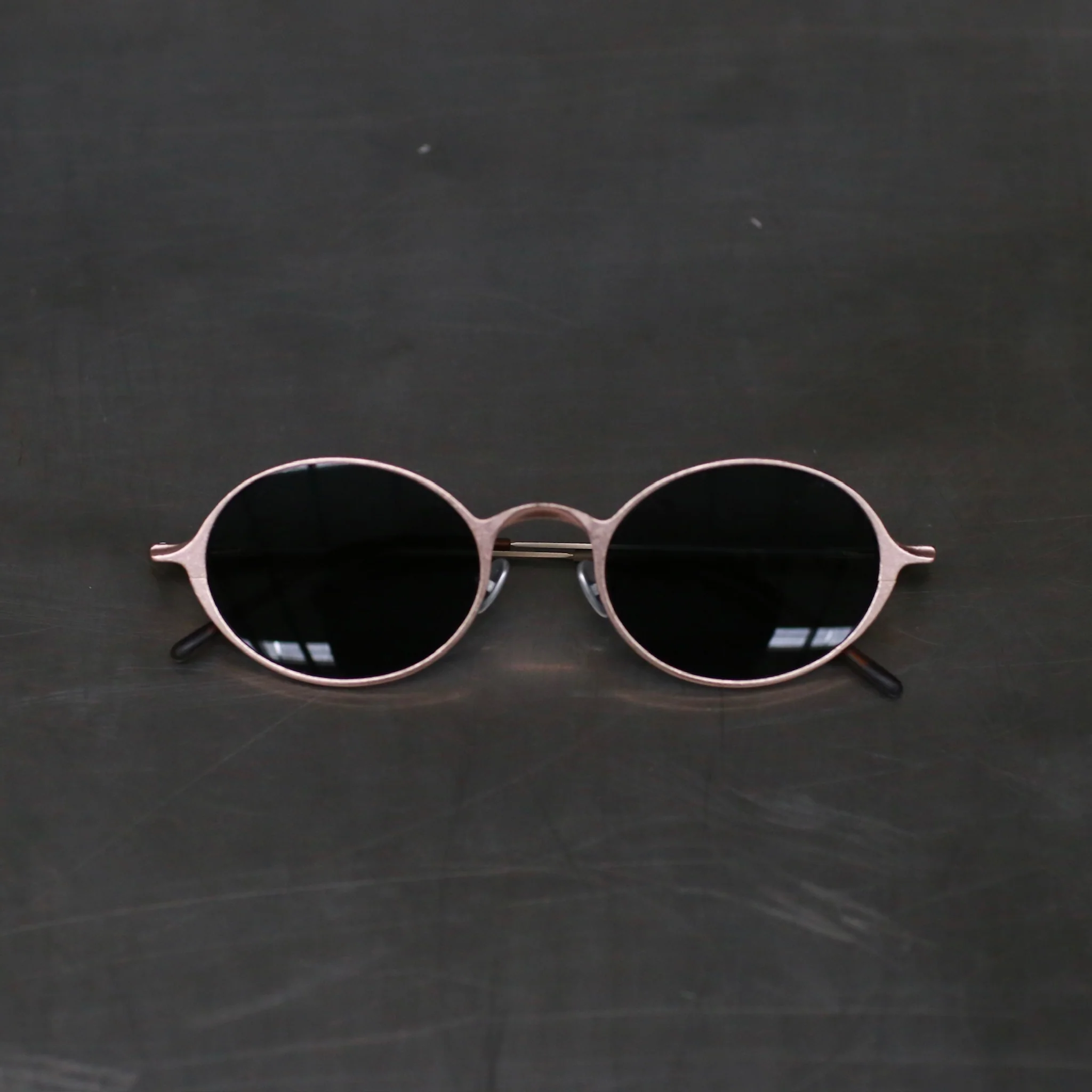 Rigards oval aluminum-magnesium alloy frame glasses RG0103AL series collection RG-RG0103AL-GMJSH rose gold dark gray