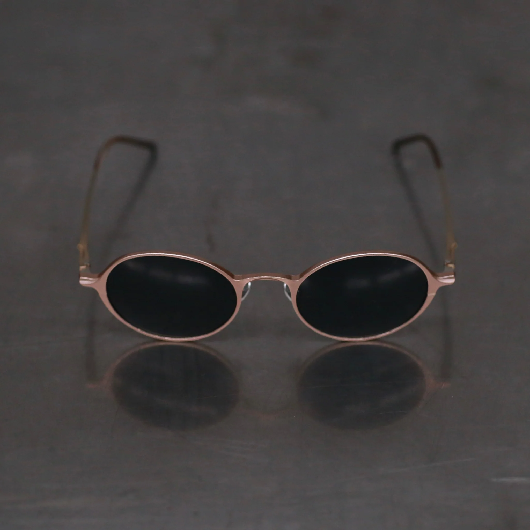 Rigards oval aluminum-magnesium alloy frame glasses RG0103AL series collection RG-RG0103AL-GMJSH rose gold dark gray - Image 2
