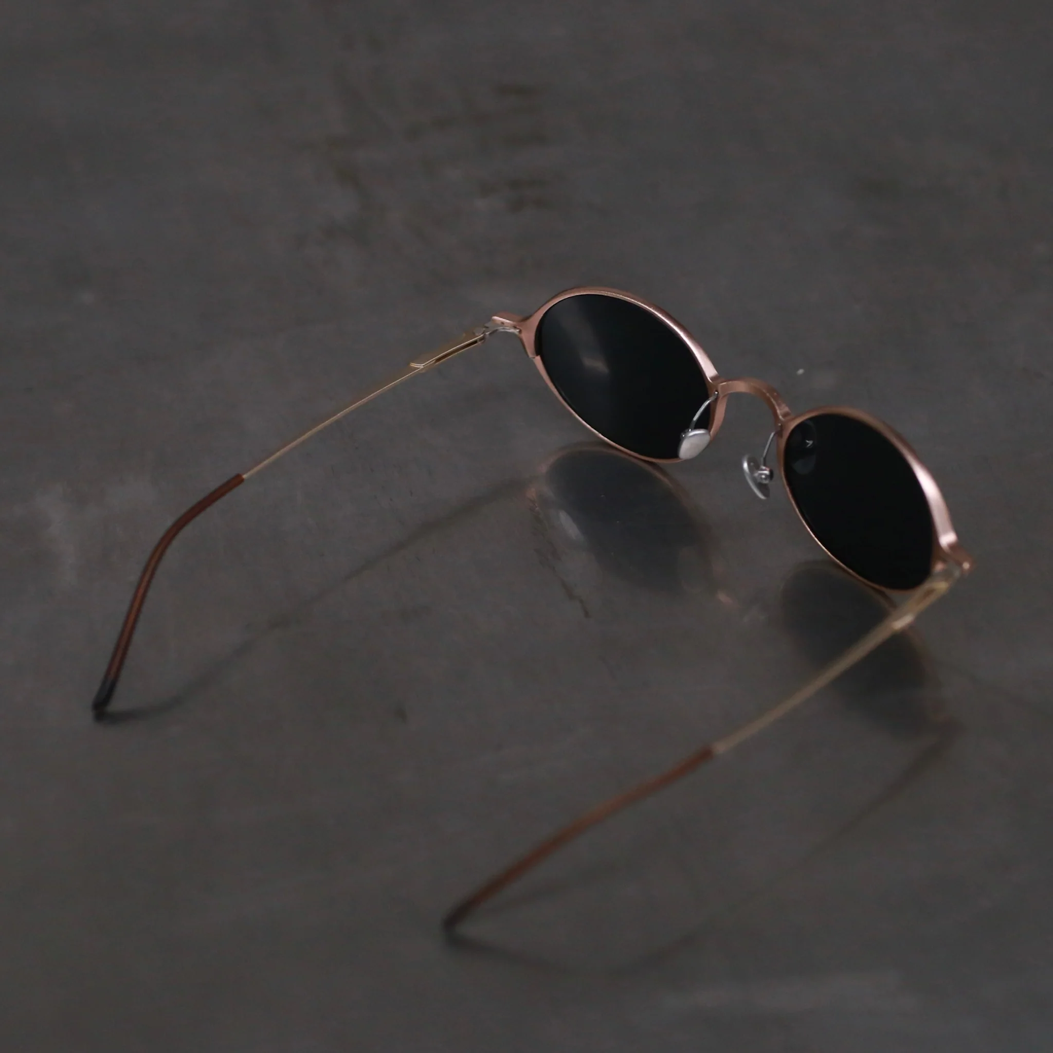 Rigards oval aluminum-magnesium alloy frame glasses RG0103AL series collection RG-RG0103AL-GMJSH rose gold dark gray - Image 4