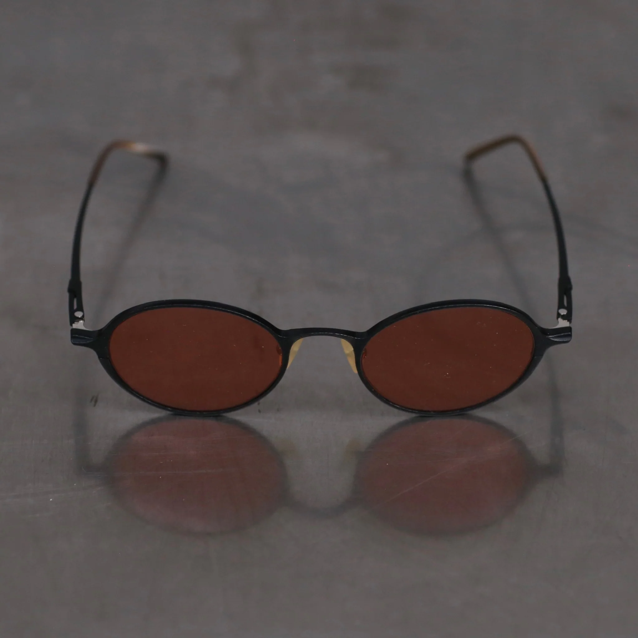 Rigards oval aluminum-magnesium alloy frame glasses RG0103AL series collection RG-RG0103AL-HEIKHONGP black frame red lenses - Image 2