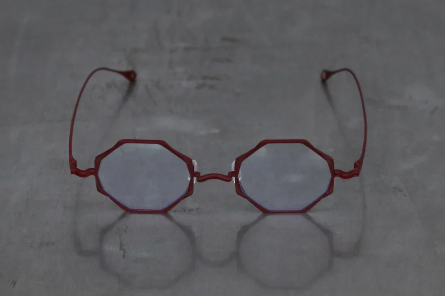 Rigards Red Matte Clear Glasses RG1088TI - Image 2