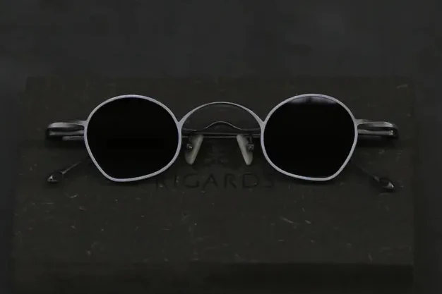 Rigards retro gray silver frame green lens glasses RG1925TI - Image 2