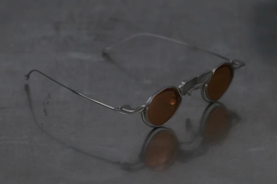 Rigards retro silver frame transparent+salmon color film glasses RG0318JM - Image 4