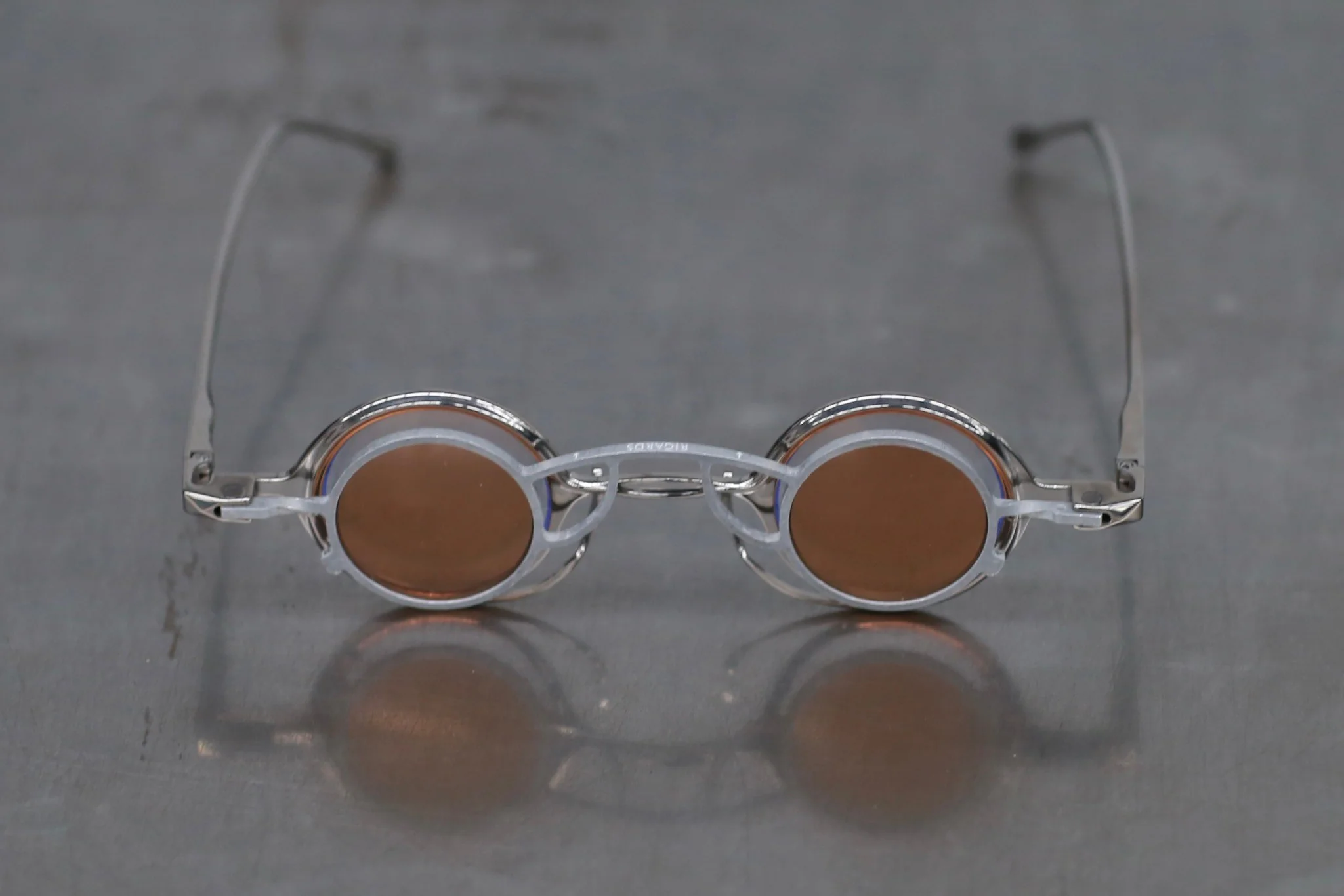 Rigards RG0105TI Series Collection Titanium Freely Removable Double-layer Glasses RG-RG0105TI-PGTJS Polished + Titanium / Clear + Salmon Lens - Image 3