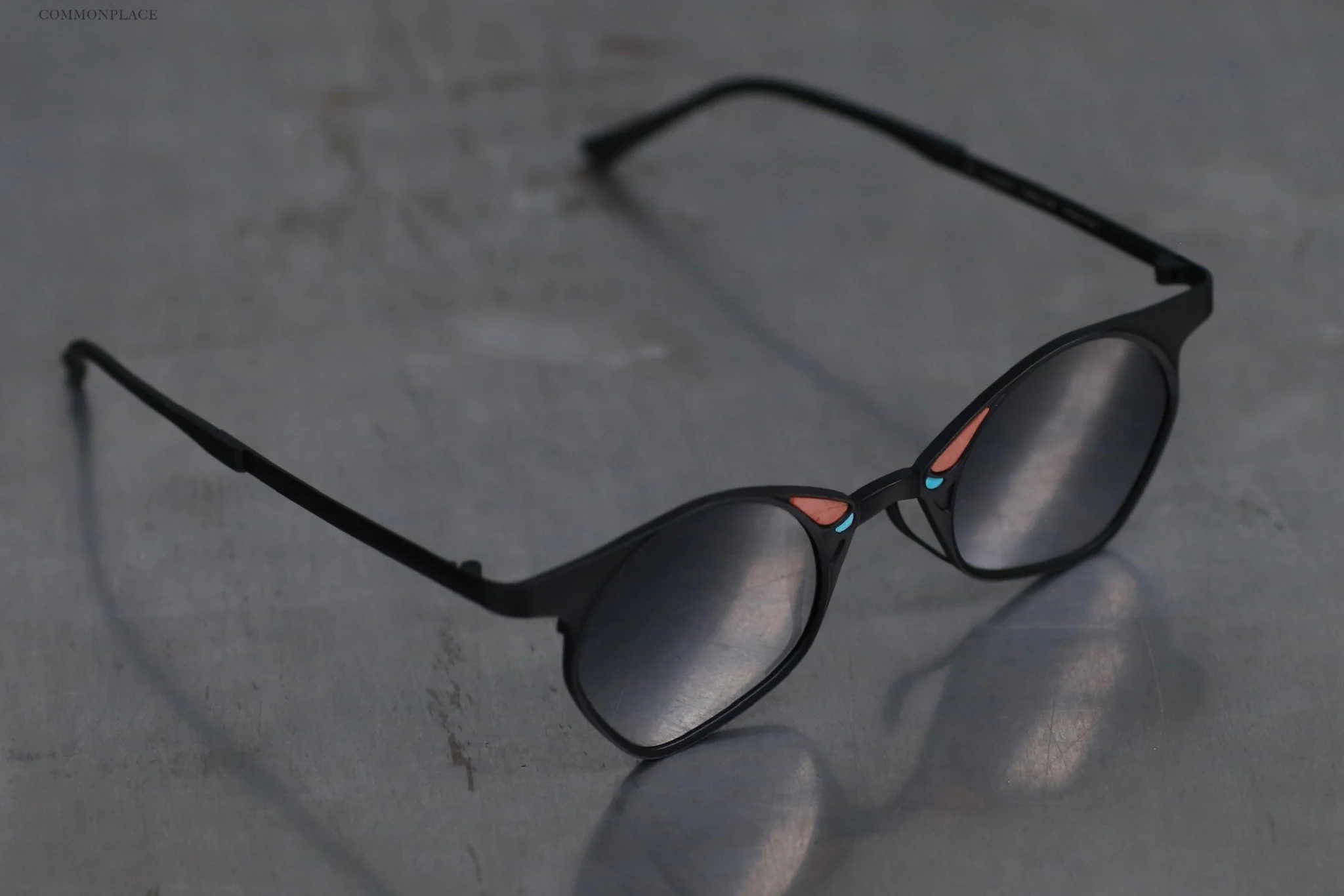 Rigards RG1031TI series pure titanium inlaid gemstone handmade glasses RG-RG1031TI-HKHP black frame gray lenses - Image 3