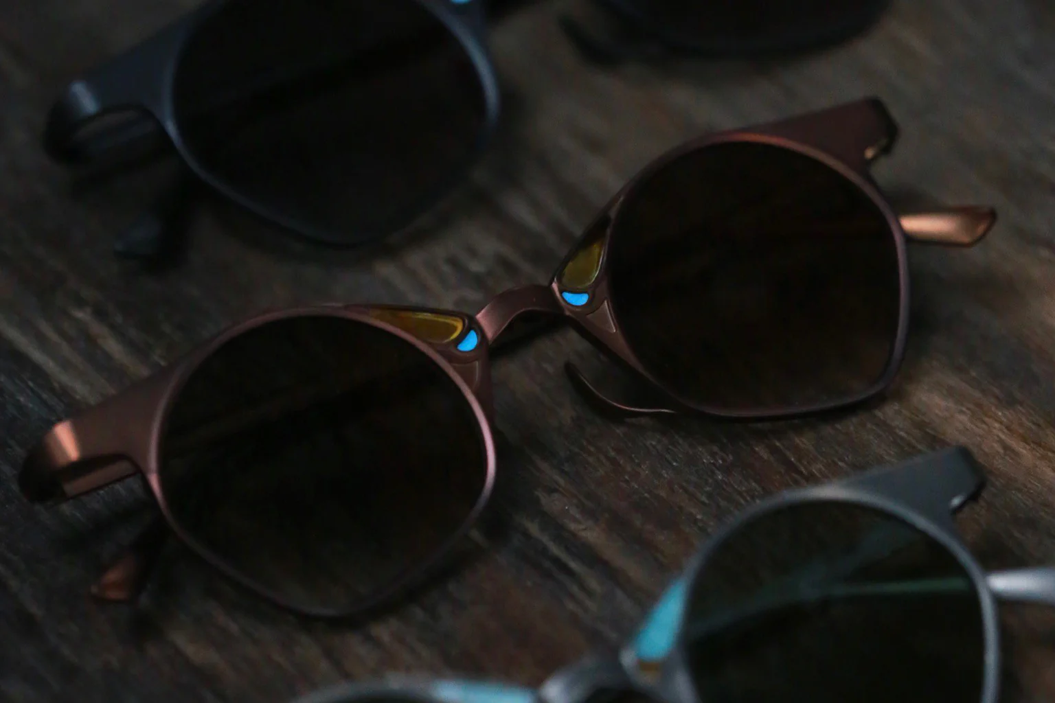Rigards RG1031TI series pure titanium inlaid gemstone handmade glasses RG-RG1031TI-QTKLP-F bronze frame green lenses - Image 6