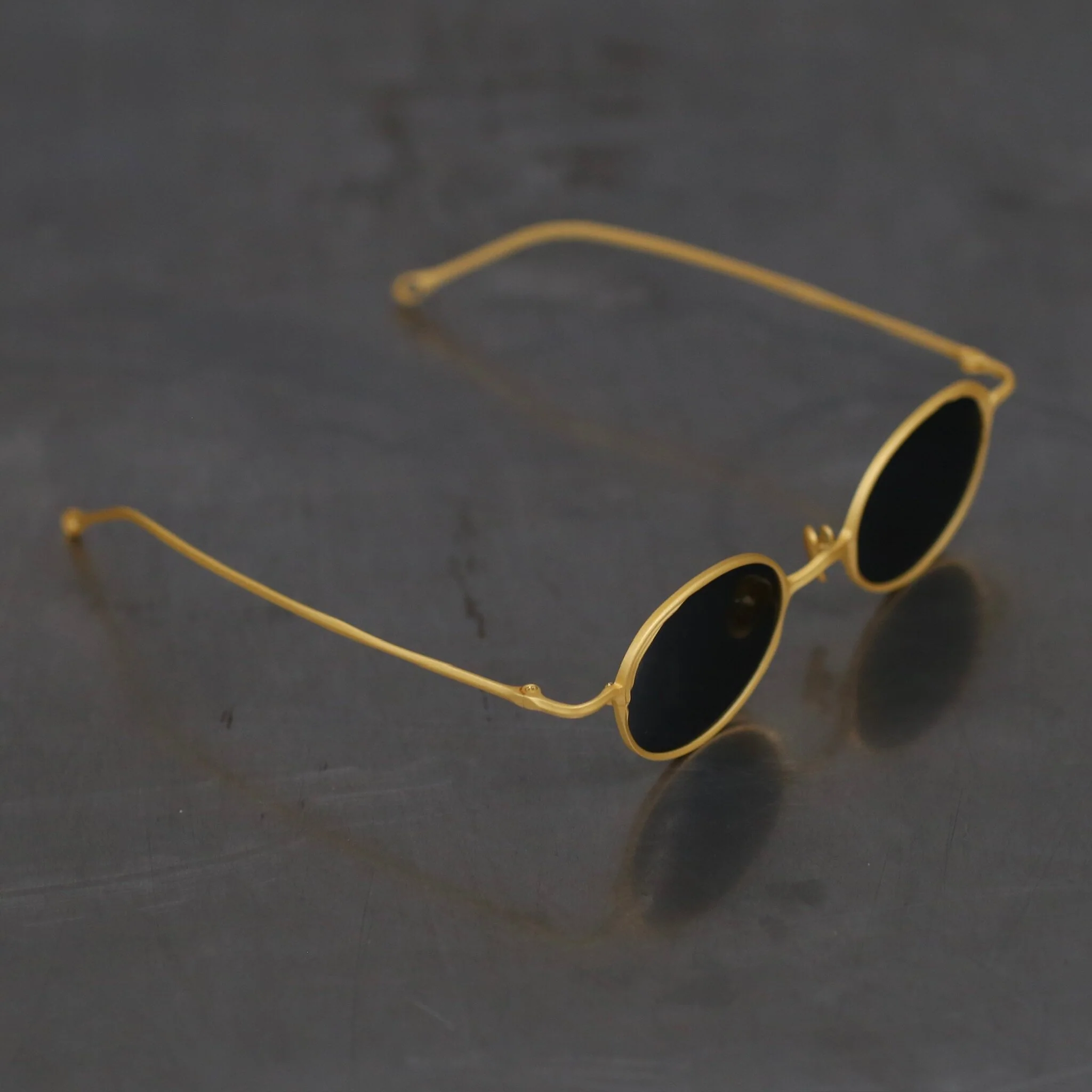 Rigards RG1075AG series 925 silver oval frame sunglasses RG-RG1075AG-CYSHP (STERLING SILVER 24KMATTE GOLD PLATEDD.GRAY LENS) - Image 3