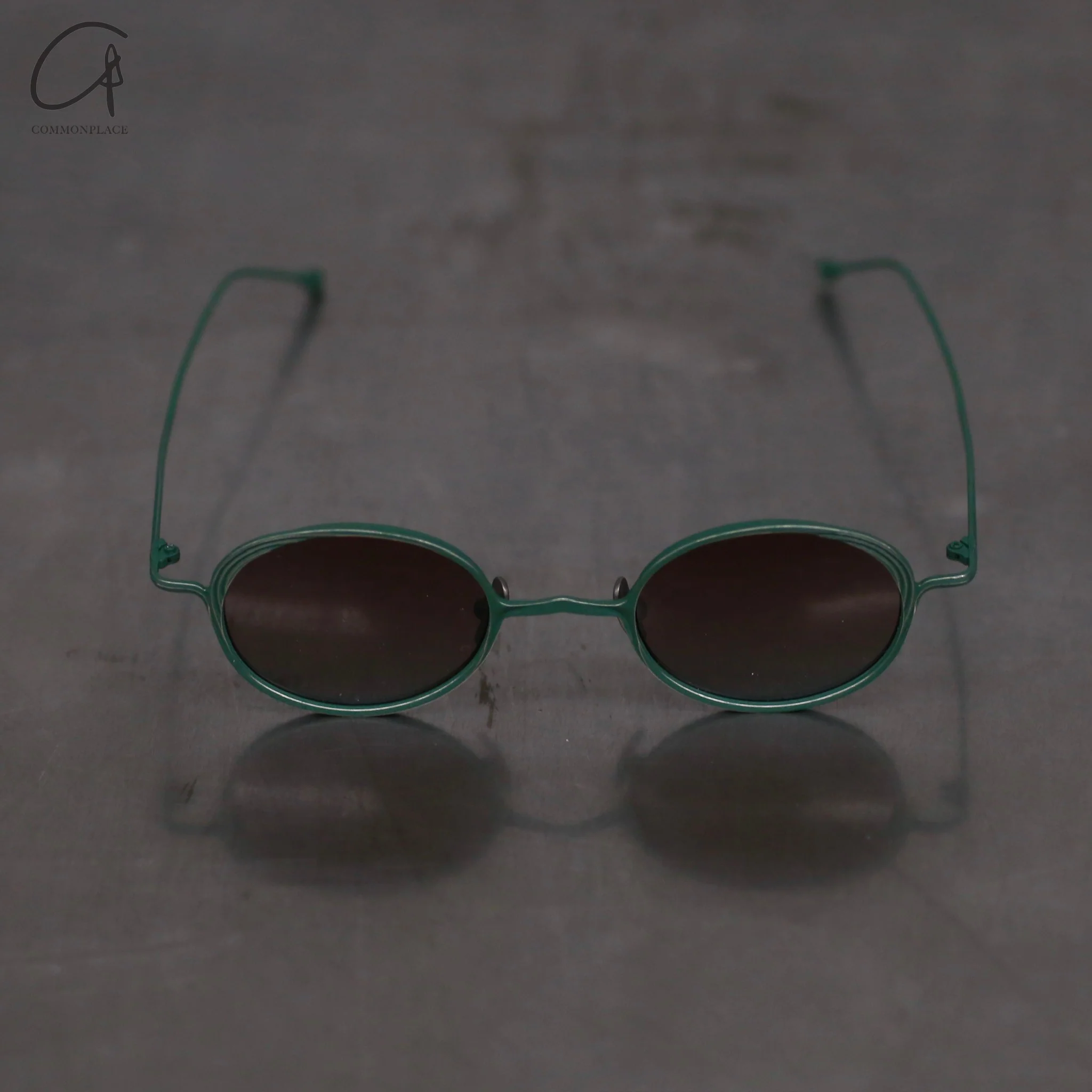Rigards RG1076TI series oval frame sunglasses RG-RG1076TI-SLKQTL dark green frame bronze blue lenses - Image 2