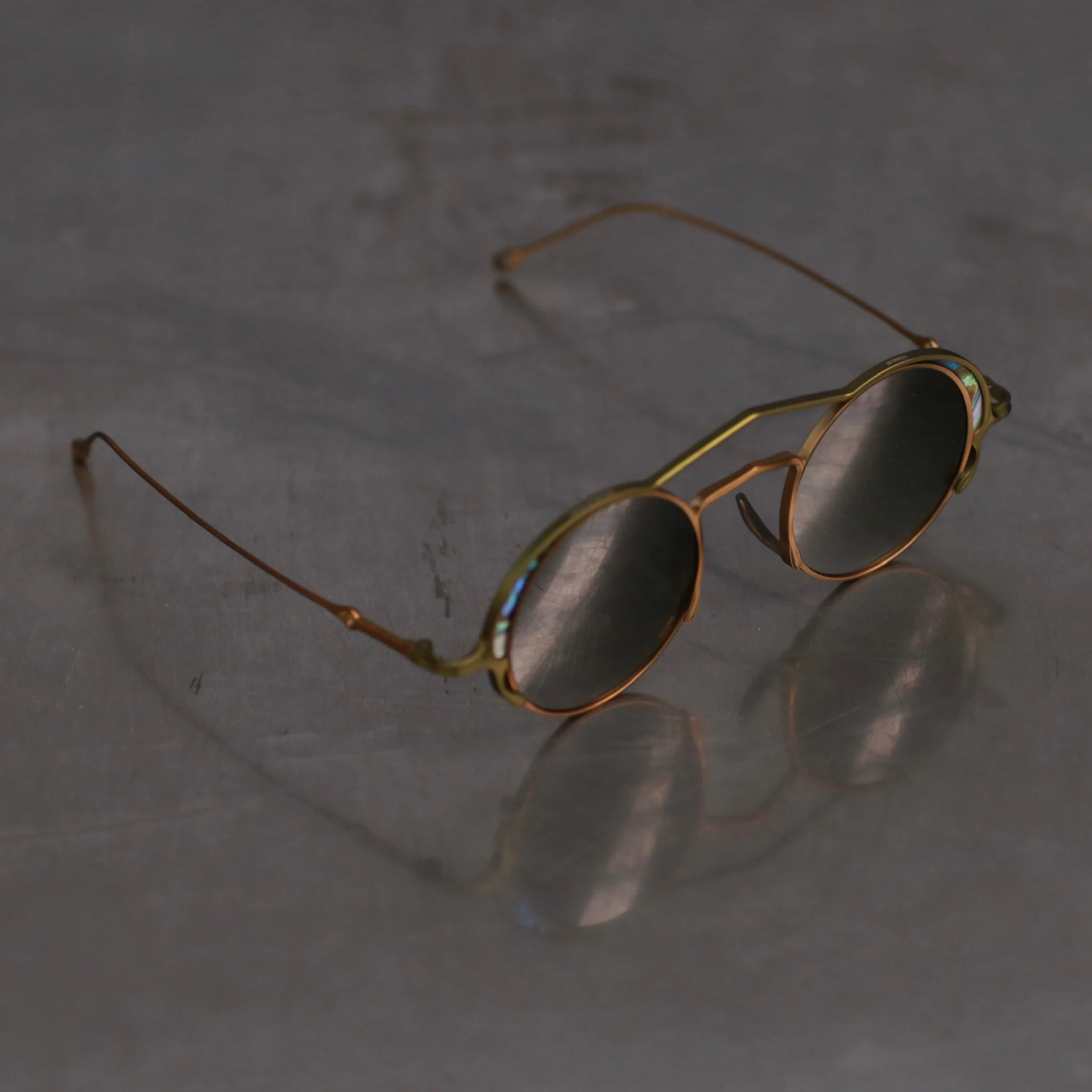 Rigards RG1077TI Round Frame Glasses RG-RG1077TI-QTGLJBL Bronze Olive Frame Gradient Green Lenses - Image 3
