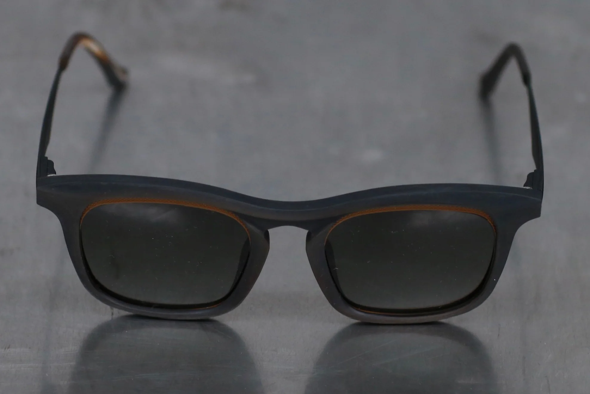 Rigards RG1085 series titanium alloy natural pig temples sunglasses RG-RG1085-HL-F black frame green lenses - Image 2