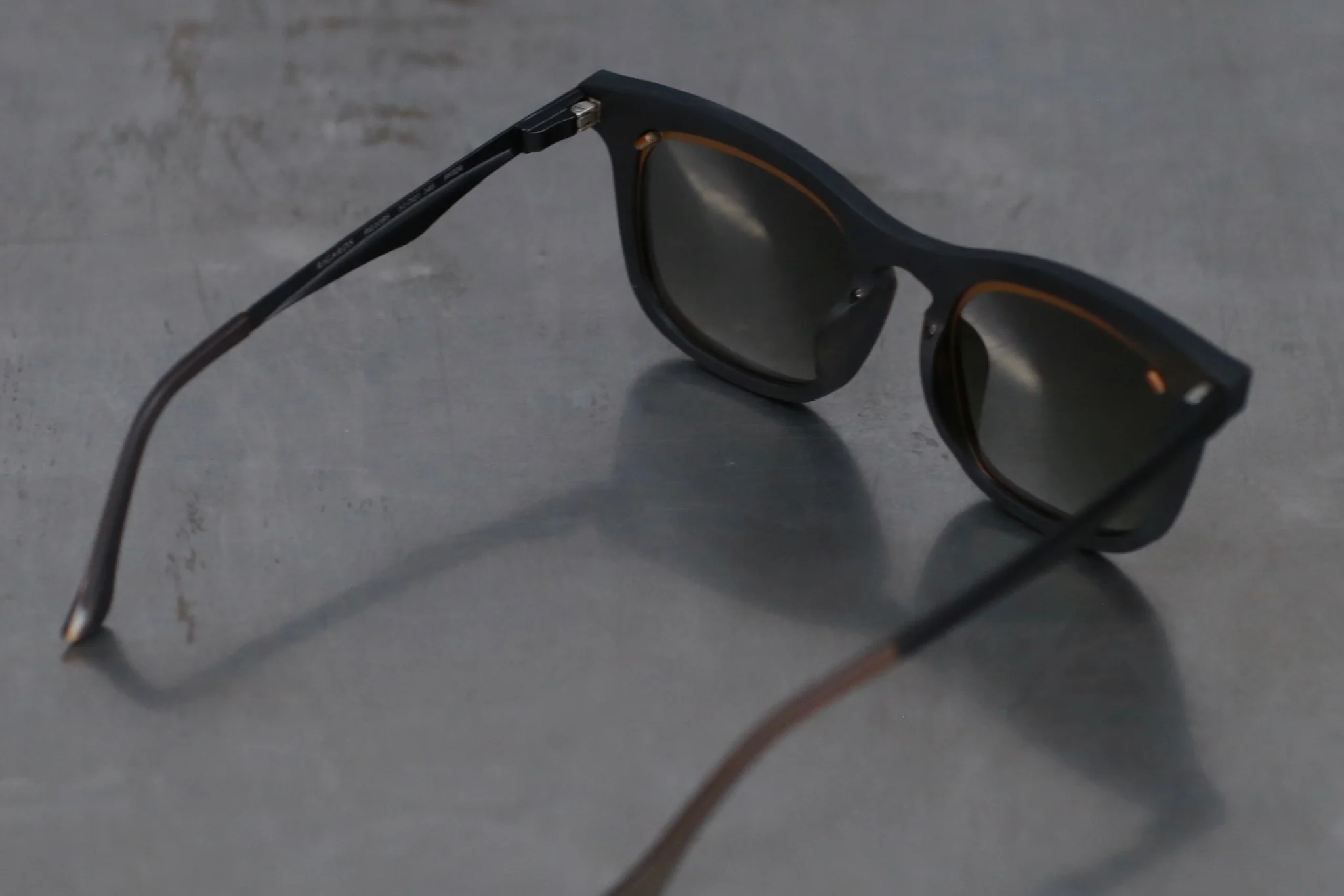 Rigards RG1085 series titanium alloy natural pig temples sunglasses RG-RG1085-HL-F black frame green lenses - Image 4
