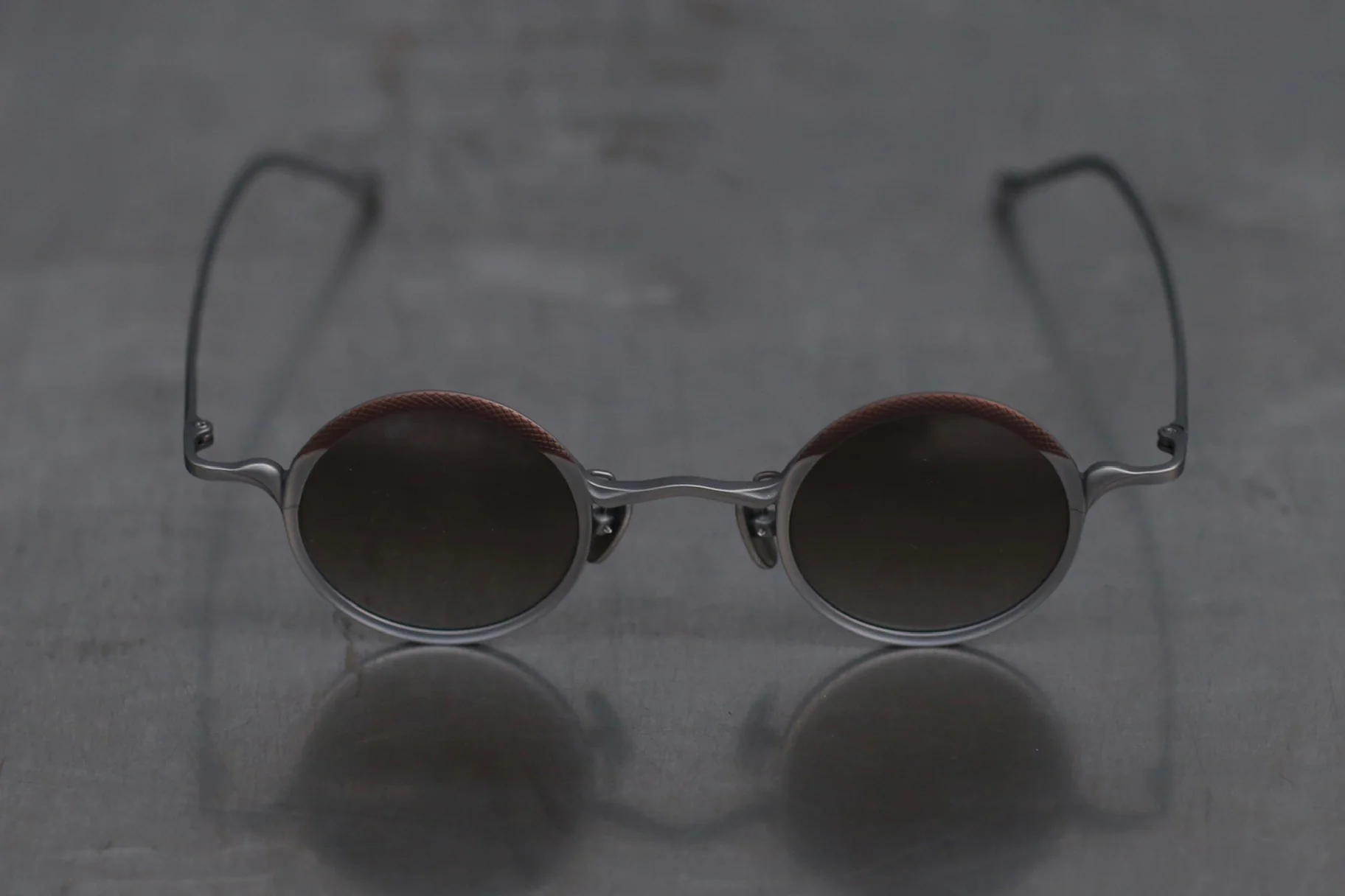 Rigards RG1199CU Series Beta Titanium Pure Copper Round Glasses RG-RG1199CU-HQKQTP Gray + Bronze Frame Bronze Lenses - Image 2