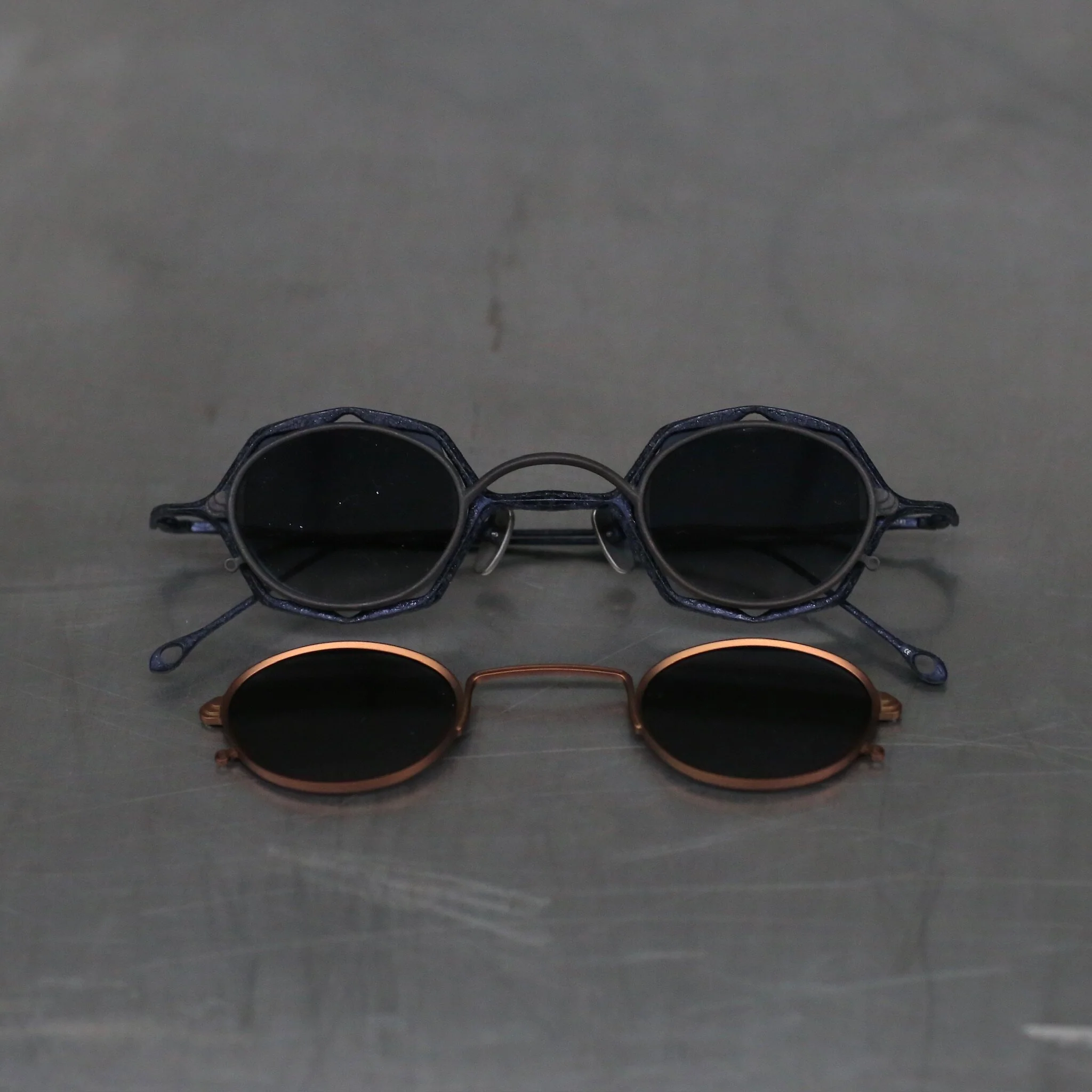 RIGARDS RG1948ZC BOX SET Series High-Quality Handcrafted Titanium Clip-On Sunglasses RG-RG1948ZC BOX SET-ZHQTKJBLHP (DIRTY MIDNIGHT + BRONZE BLUE GR + GRAY GR)
