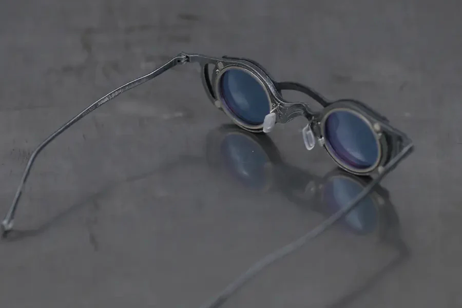 Rigards free disassembly handmade sunglasses RG2049AL silver black frame transparent blue lens - Image 5