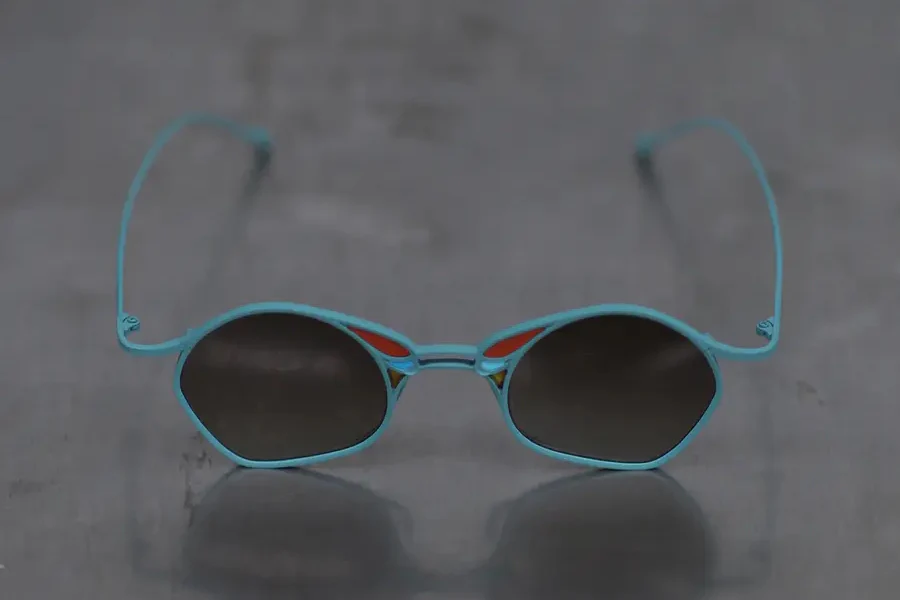 Rigards Titanium Hand Polished Eyeglasses RG-RG1032TI-LVKYG RG1032TI Blue Green Frame Matte Bronze - Image 2