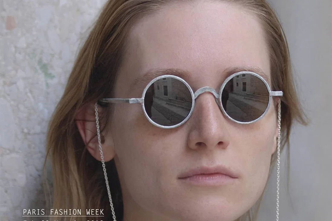 RIGARDS X UMA WANG Joint RG00UW3 Series Collection Handmade Copper Round Frame Glasses RG-RG00UW3-FBBK Chalk White Frame Gray Lenses - Image 6
