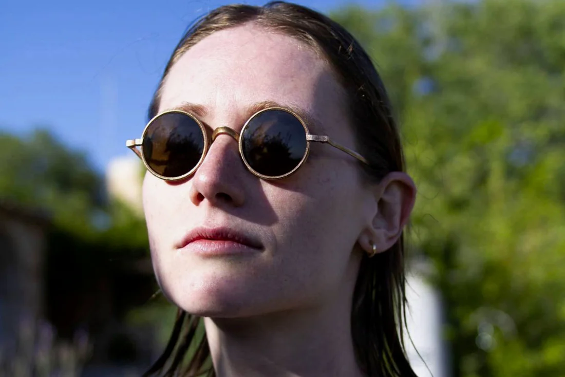 Rigards*UMA WANG Gold Textured Dark Gray Lens Glasses RG00UW3 - Image 5