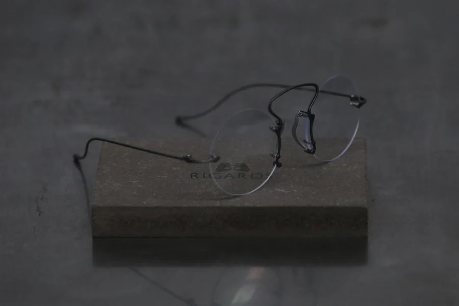 RIGARDS X UMA WANG Joint Stainless Steel Frameless Glasses RG-RG00UW9(A)-FGH Retro Black Frame Transparent - Image 4