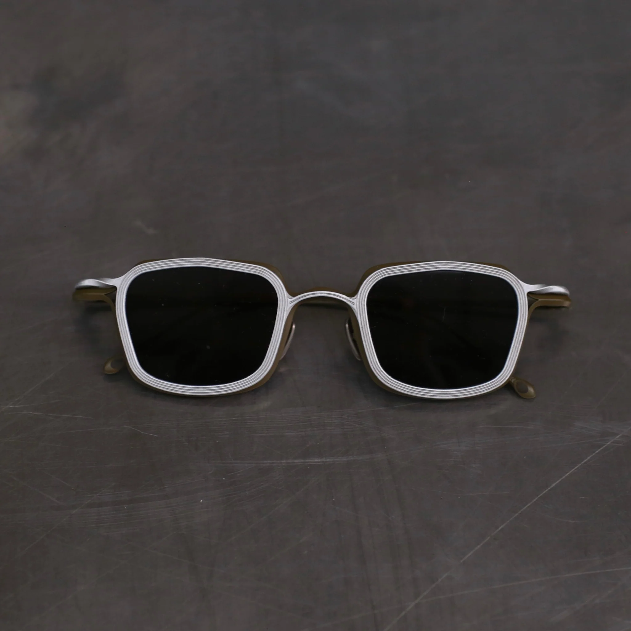 Rigards X TVA joint RG2004TVA titanium aluminum magnesium alloy double-layer sunglasses series RG-RG2004TVA-FGGLYTMSH retro olive + silver frame transparent dark gray lens - Image 2