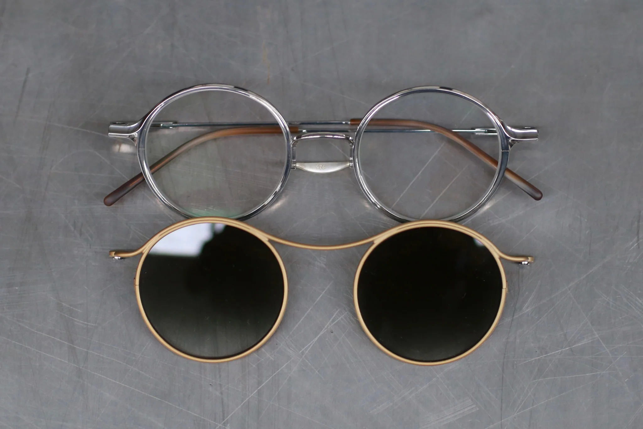Rigards X TVA joint RG2000TVA stainless steel + pure titanium alloy 925 silver sunglasses series RG-RG2000TVA (A) -JKLP polished + gold frame transparent + green lens