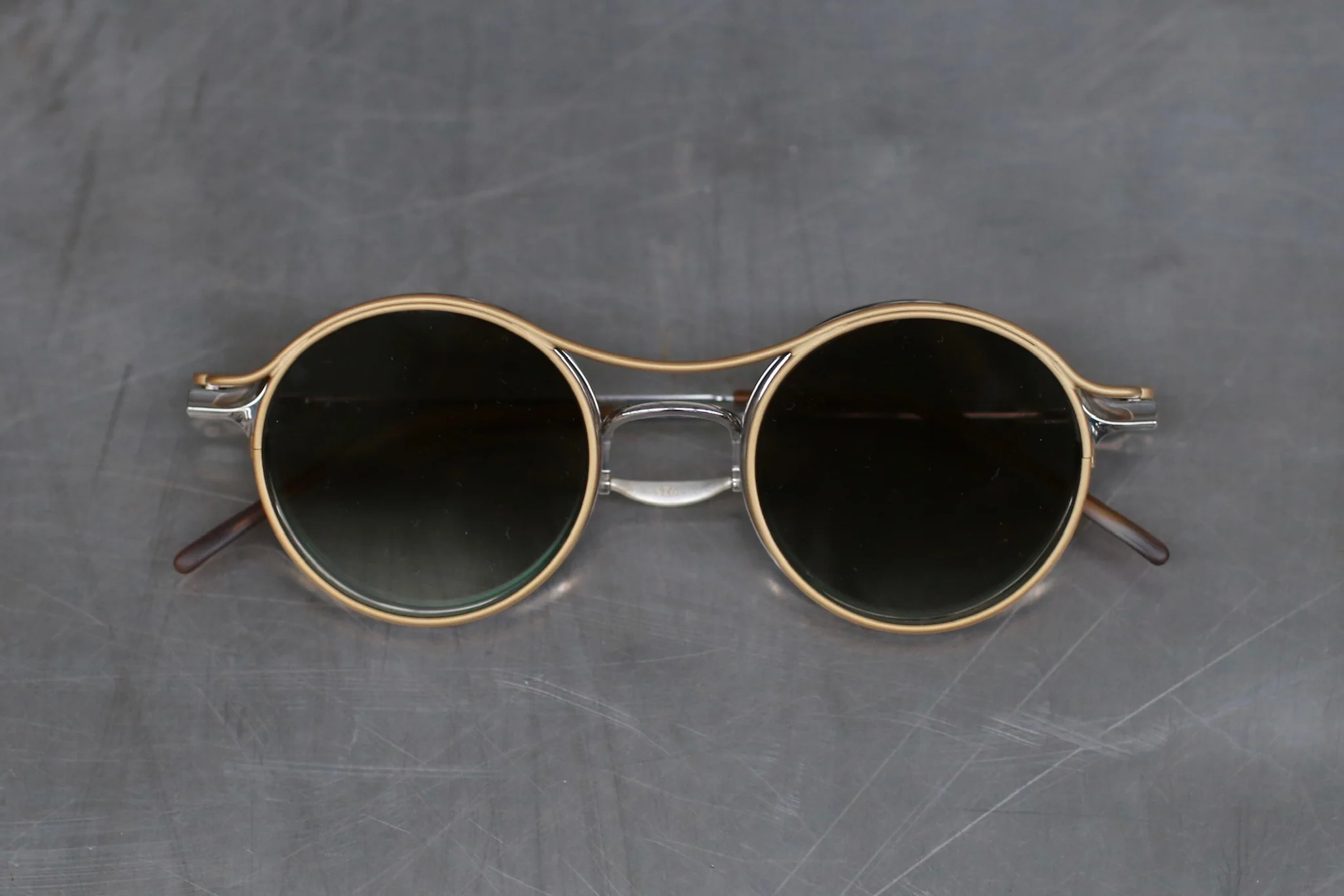 Rigards X TVA joint RG2000TVA stainless steel + pure titanium alloy 925 silver sunglasses series RG-RG2000TVA (A) -JKLP polished + gold frame transparent + green lens - Image 2