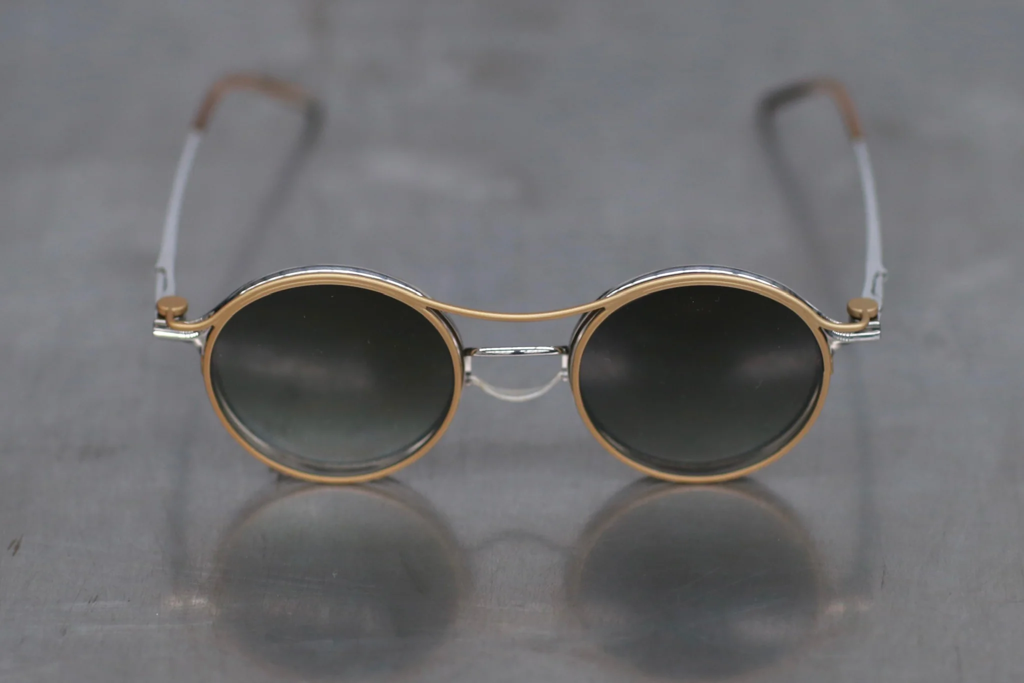 Rigards X TVA joint RG2000TVA stainless steel + pure titanium alloy 925 silver sunglasses series RG-RG2000TVA (A) -JKLP polished + gold frame transparent + green lens - Image 3