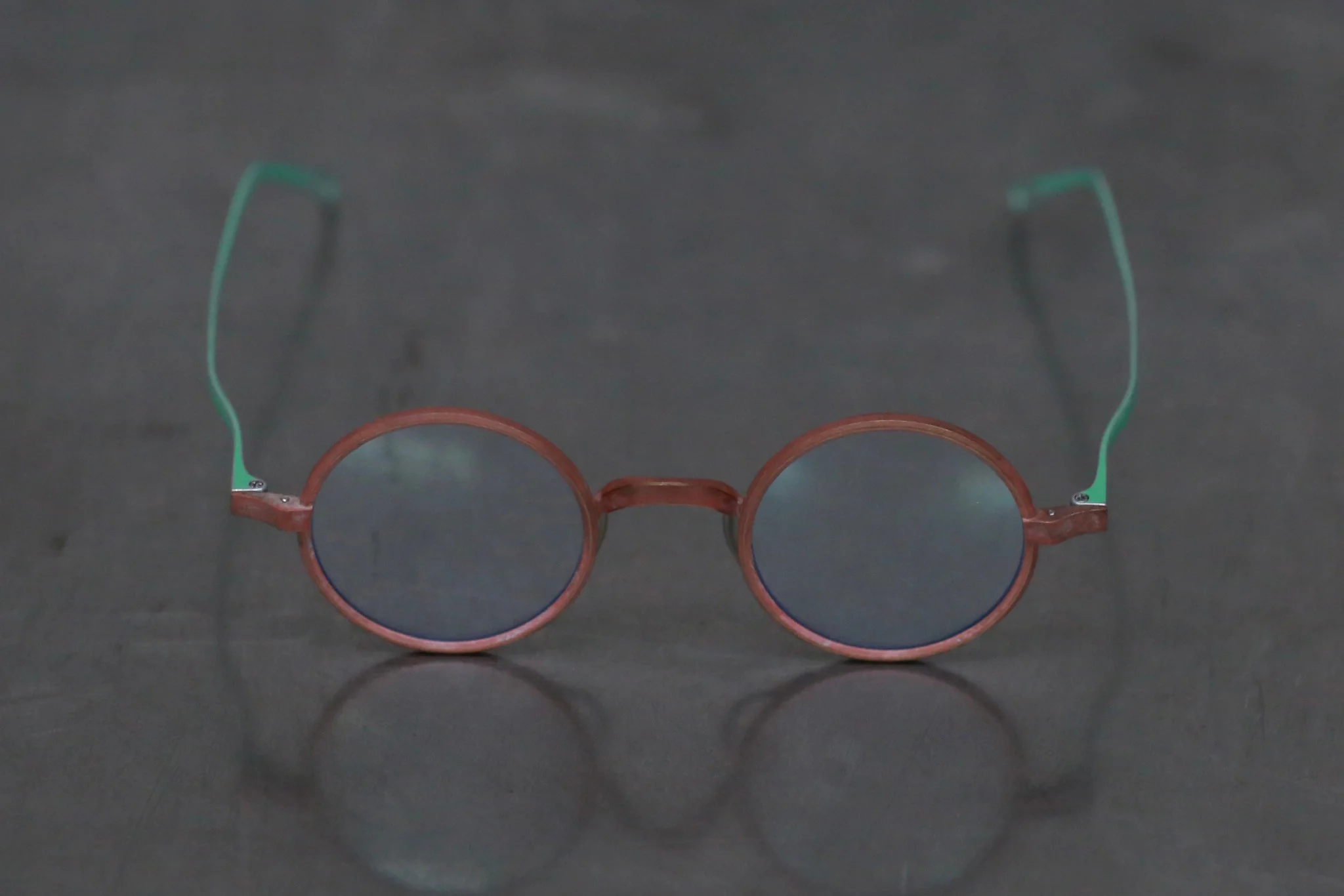RIGARDS X UMA WANG Joint RG00UW3 Series Collection Handmade Copper Round Frame Glasses RG-RG00UW3-YSTM Rusty Frame Transparent - Image 2