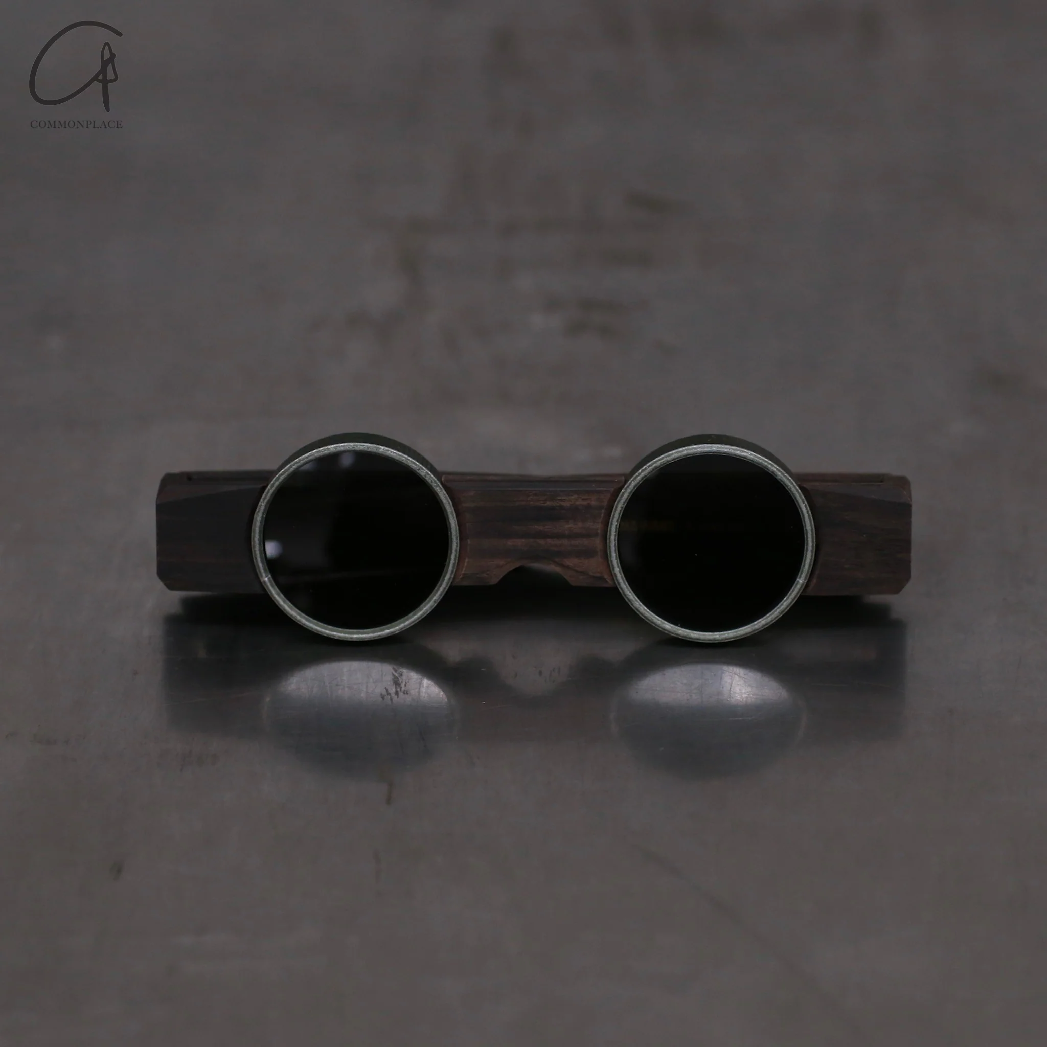 Rigards X UMA WANG Joint Work Wood Frame Glasses RG00UW2 Series Collection RG-RG00UW2-HMGLSH Black Wood × Olive Frame Dark Gray