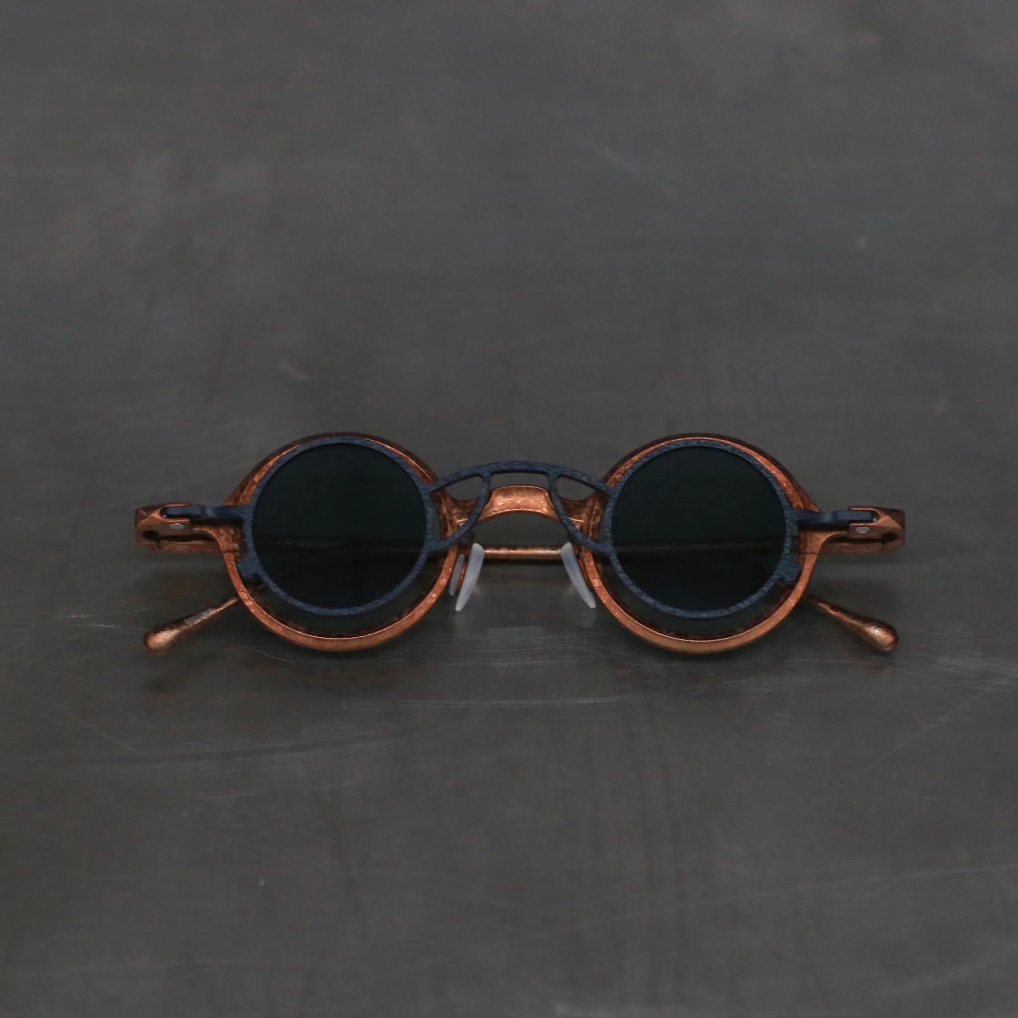Rigards x ZIGGY CHEN Copper Titanium Aluminum Detachable Double-Layer Sunglasses RG1911 Collection RG-RG1911TI-ZQTHKTML Dirty Bronze Frame + Midnight Black Frame Transparent Lens + Blue Lens - Image 2