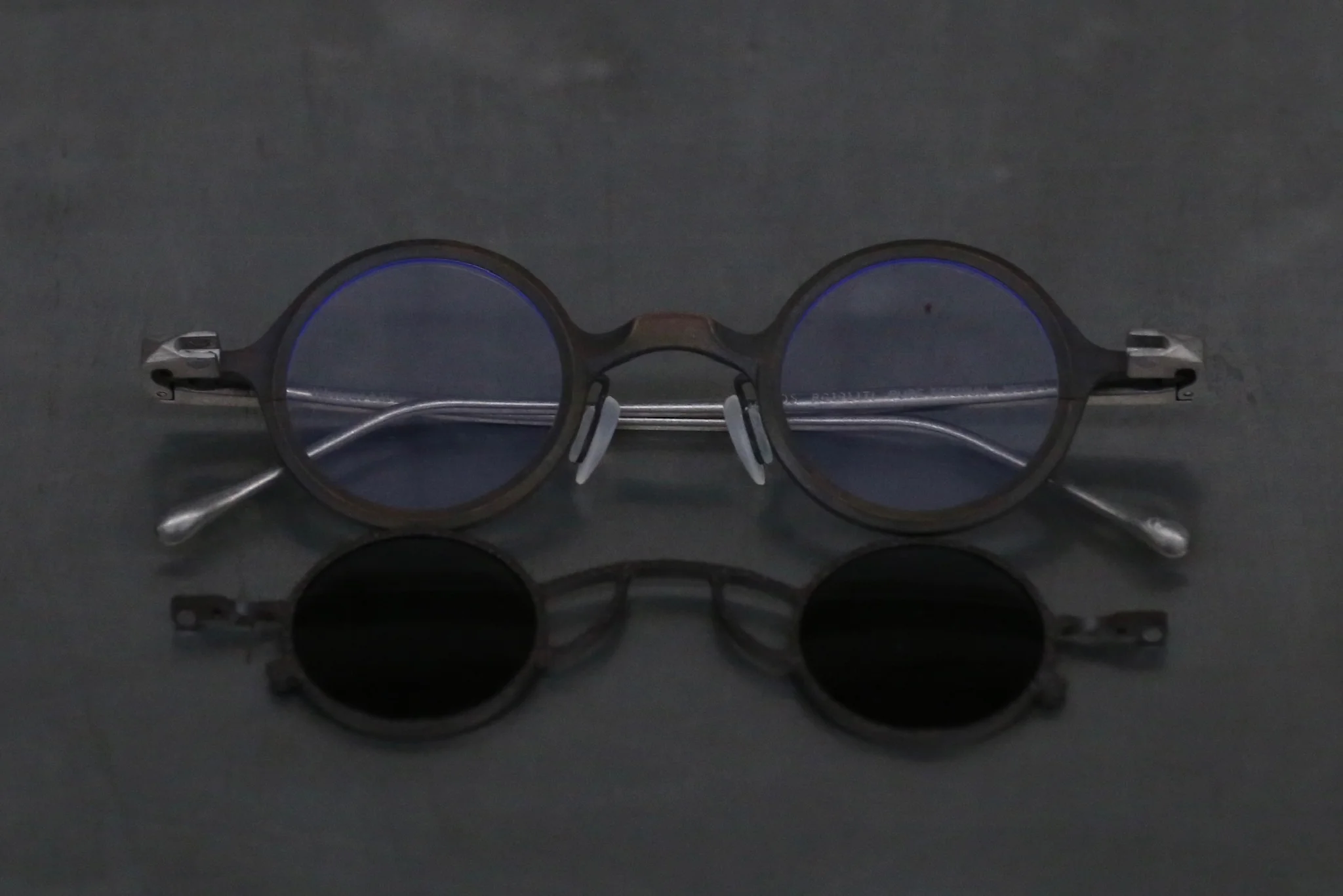 Rigards*ziggy chen bronze + bronze frame transparent + dark gray lens glasses RG1911TI (RG1911)