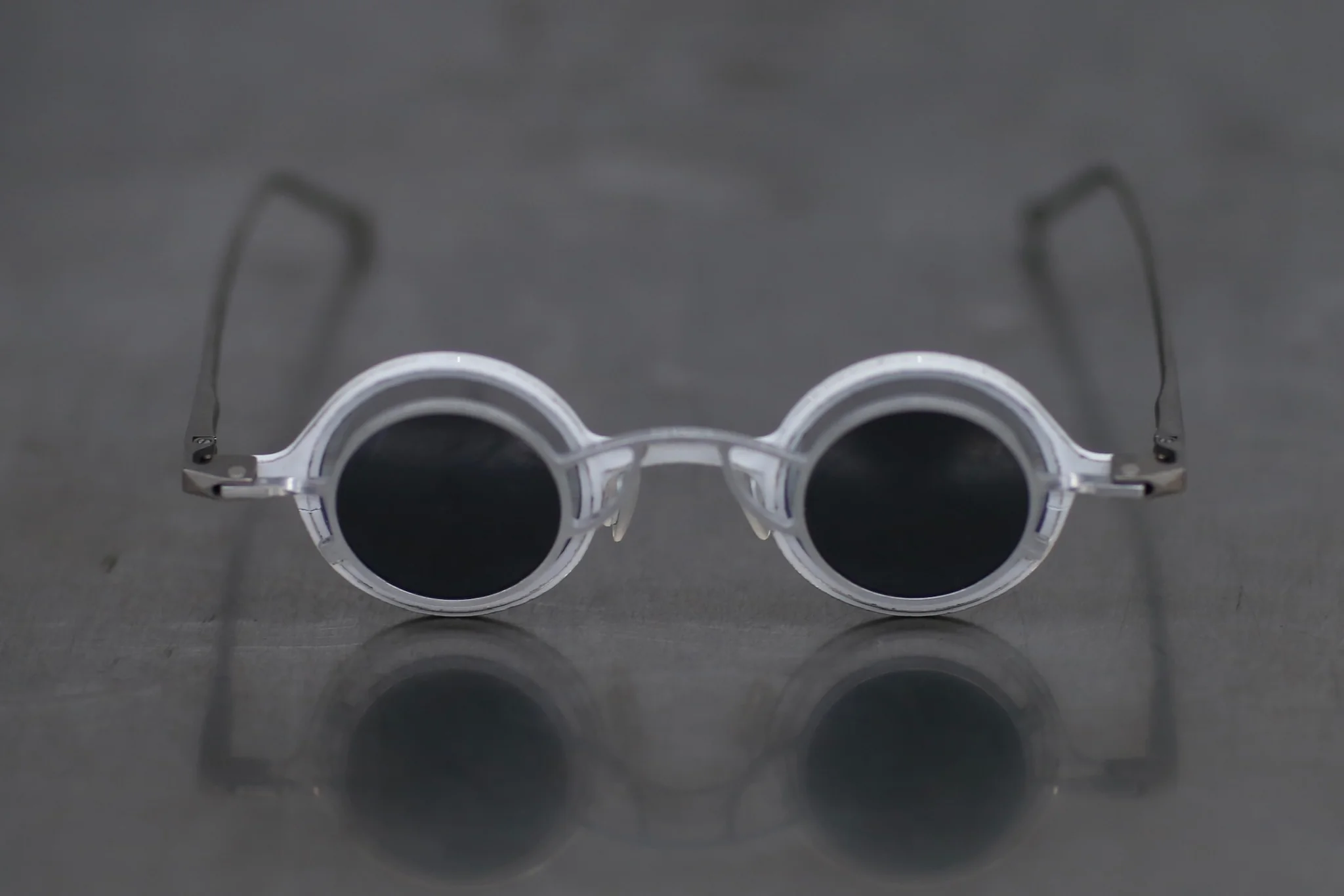 Rigards*ziggy chen chalk white/silver frame transparent + dark gray lens glasses RG1911CU (RG1911) - Image 3