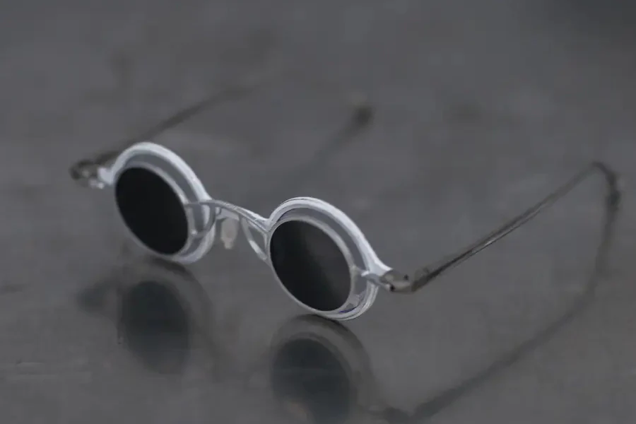 Rigards*ziggy chen chalk white/silver frame transparent + dark gray lens glasses RG1911CU (RG1911) - Image 4