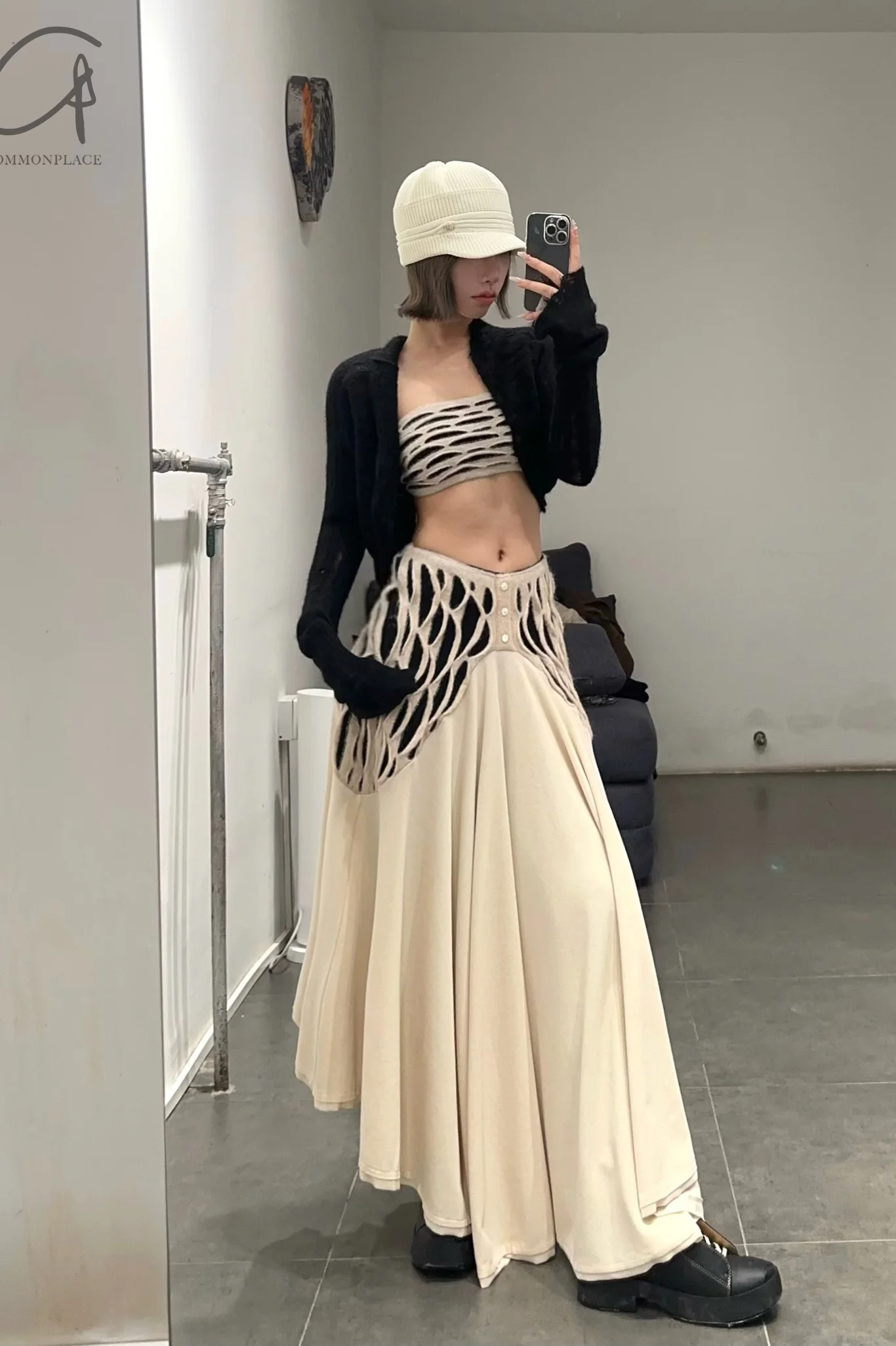 RUI animal print tube top RAW23KN02 beige&black+black - Image 13
