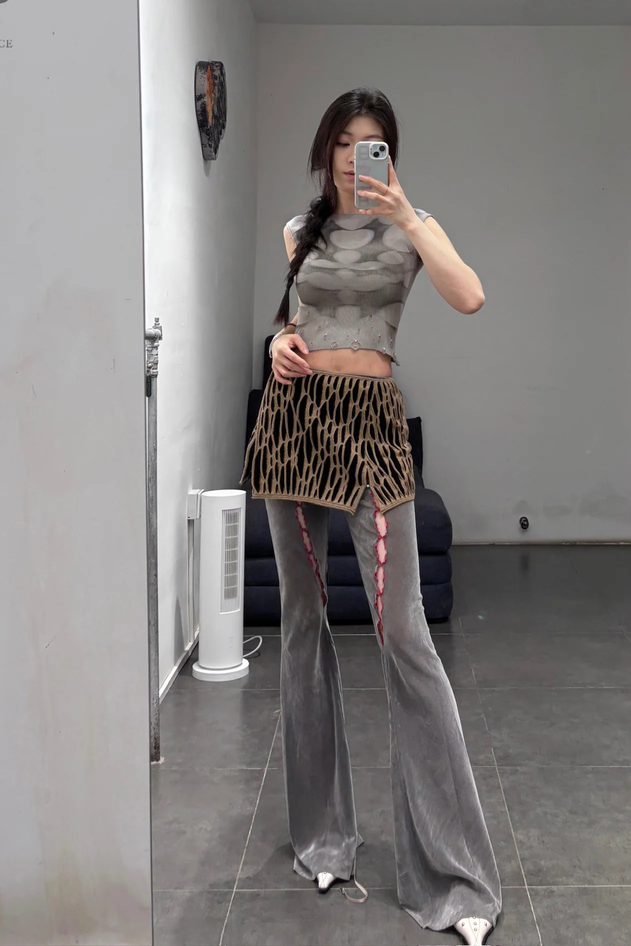 RUI animal print wrap skirt RSS24KN05 coffee & black - Image 11