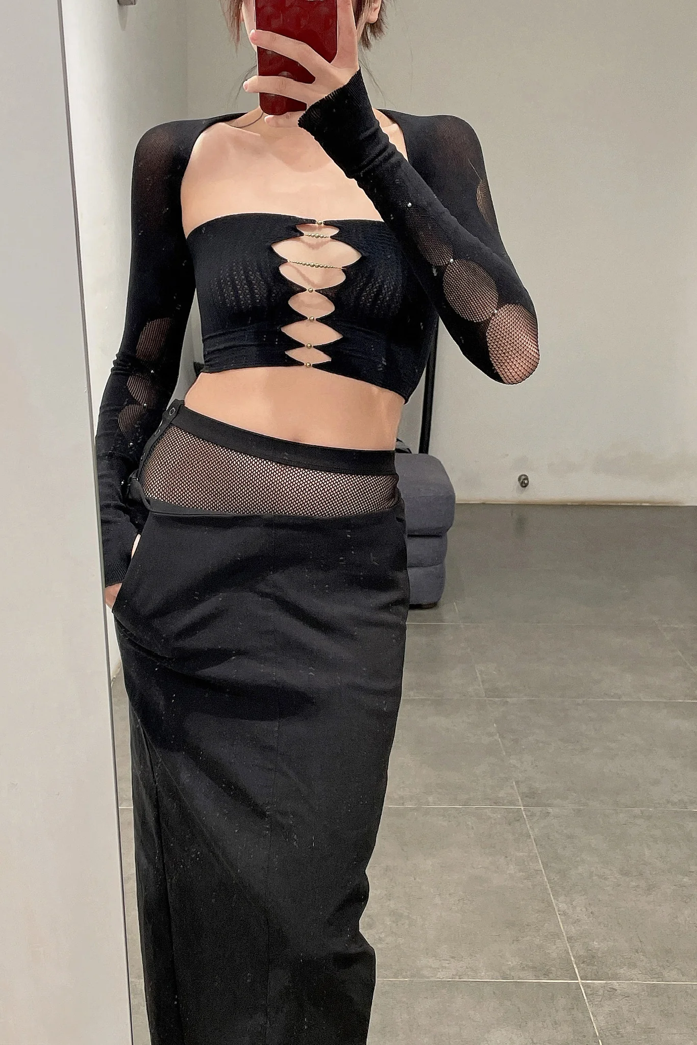 RUI Beaded Mesh Sleeve RUIFW21JW01 Black Onyx - Image 2
