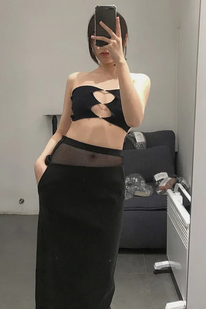 Rui Zhou Pearl Chain Tube Top Handmade Skin-friendly RUI-R008-AW20-HEI Black - Image 10