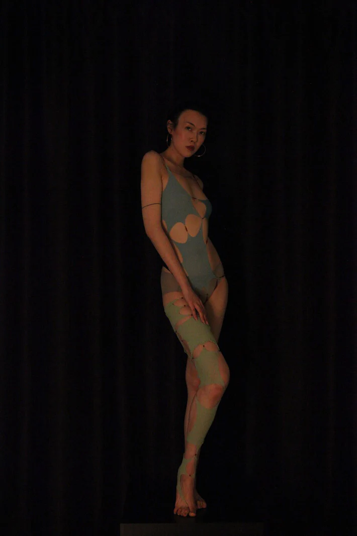 Rui Zhou Pearl Chain Splicing Bodysuit Series Skin-friendly Elastic Stretch RUI-R001-PIN Color Matching MULTI - Image 6