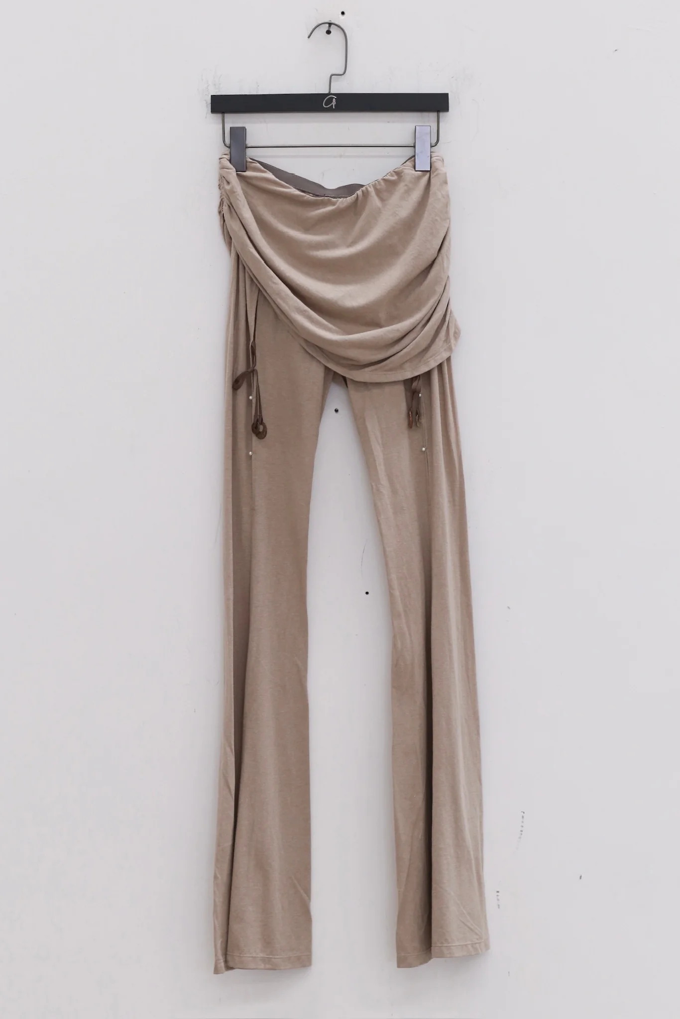 RUI built 25 autumn and winter cotton and linen G waist skirt flared pants RUI-RAW25WV03-Ficelle camel brown