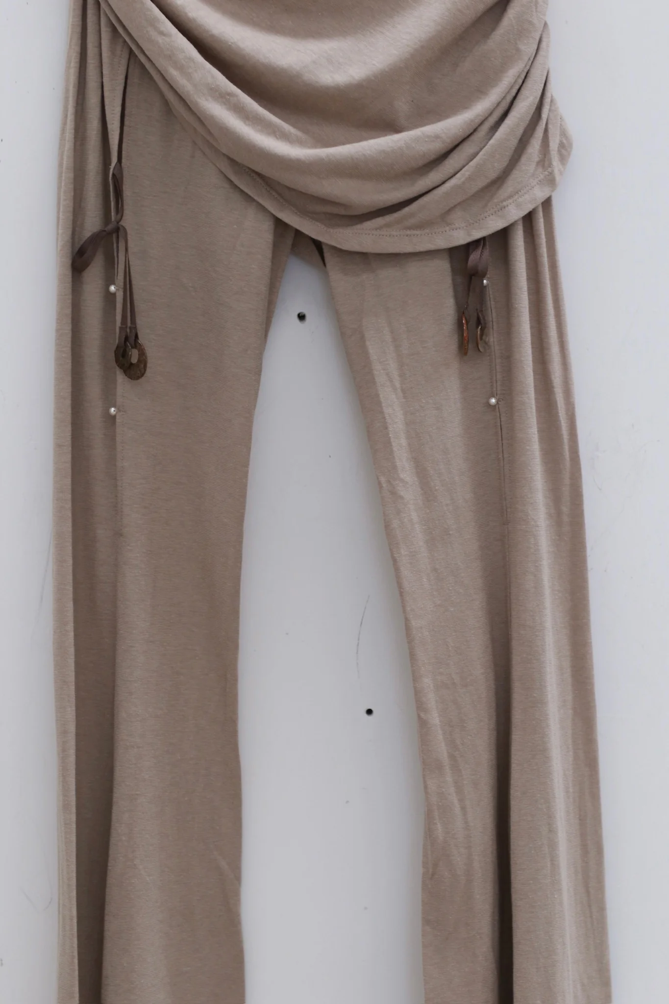 RUI built 25 autumn and winter cotton and linen G waist skirt flared pants RUI-RAW25WV03-Ficelle camel brown - Image 2
