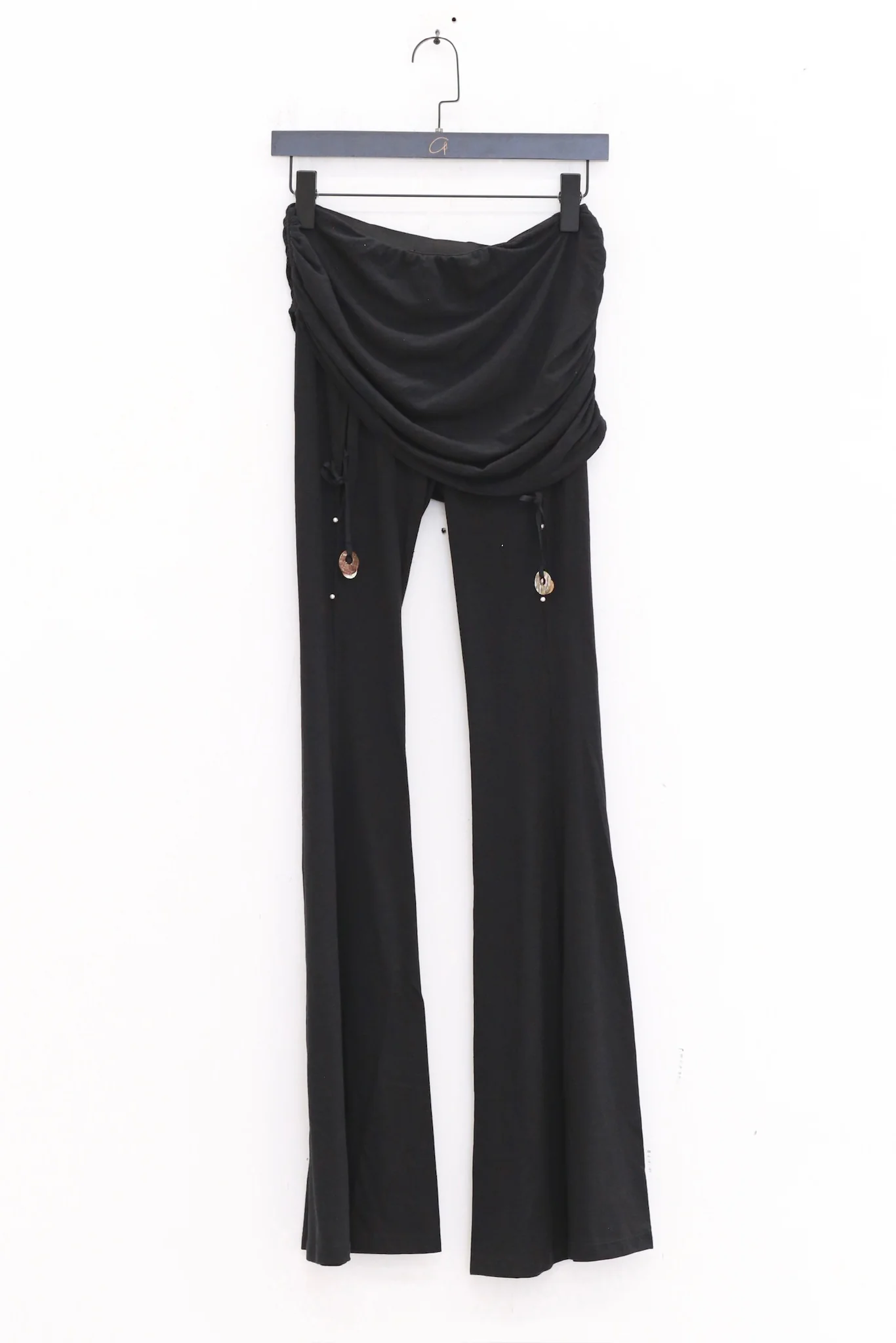 RUI built 25 autumn and winter cotton and linen G waist skirt flared pants RUI-RAW25WV03-Onyx black