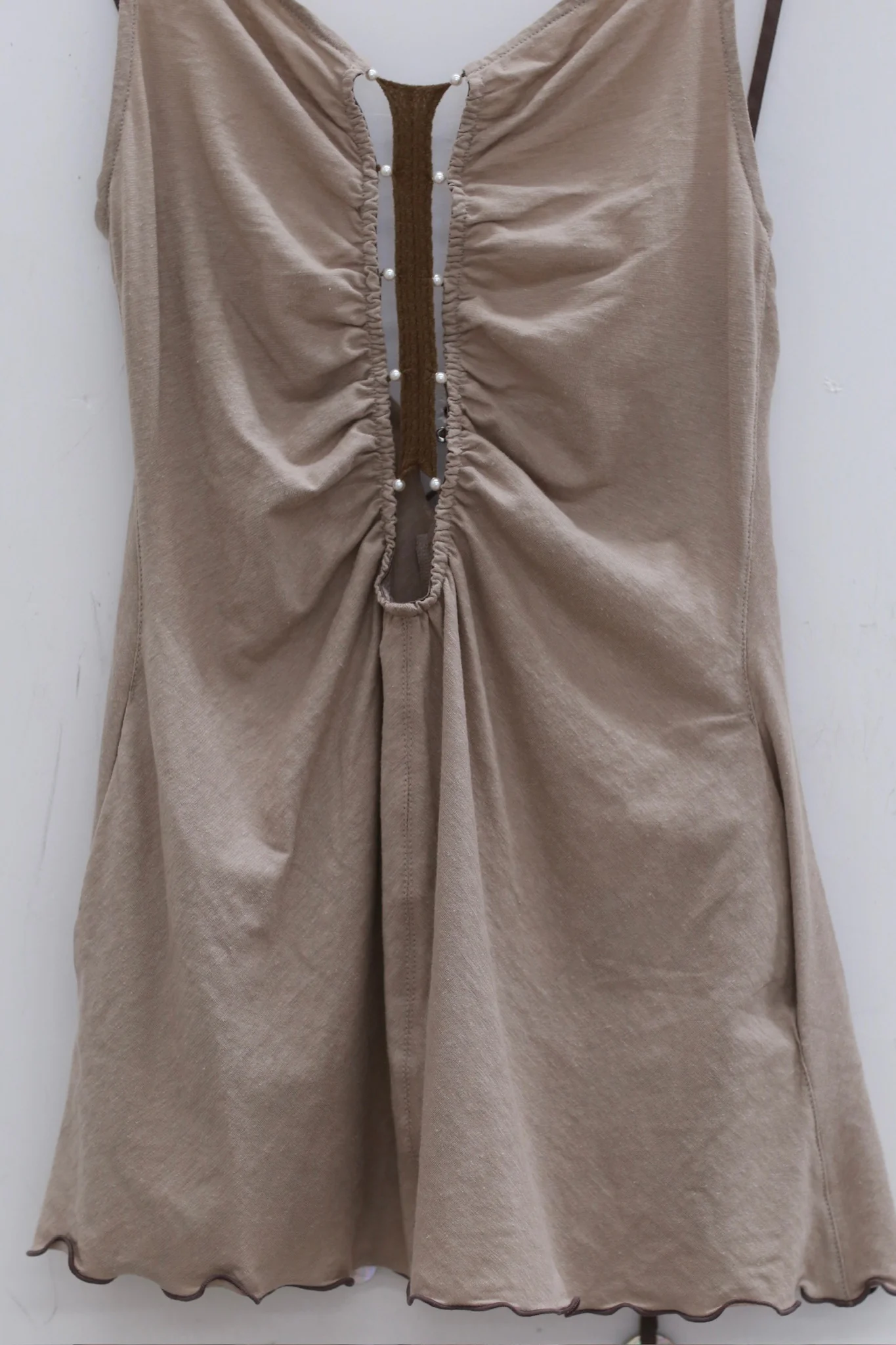 RUI built 25 autumn and winter cotton and linen lace long camisole RUI-RAW25WV01-TH Ficelle camel brown - Image 2