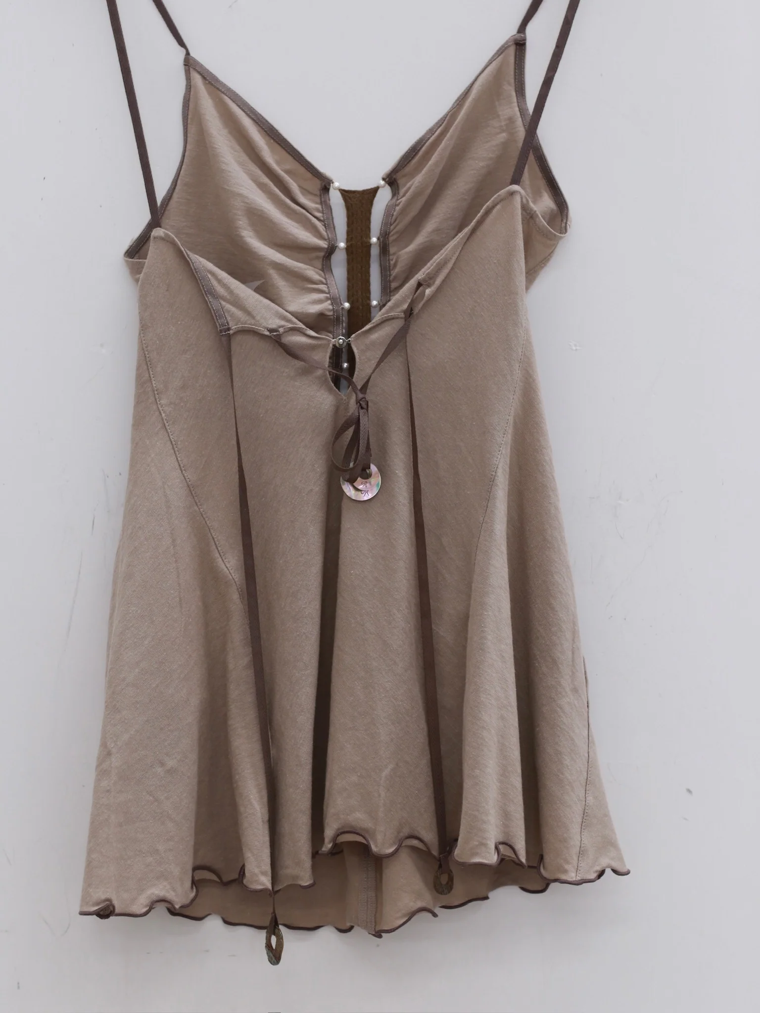RUI built 25 autumn and winter cotton and linen lace long camisole RUI-RAW25WV01-TH Ficelle camel brown - Image 3