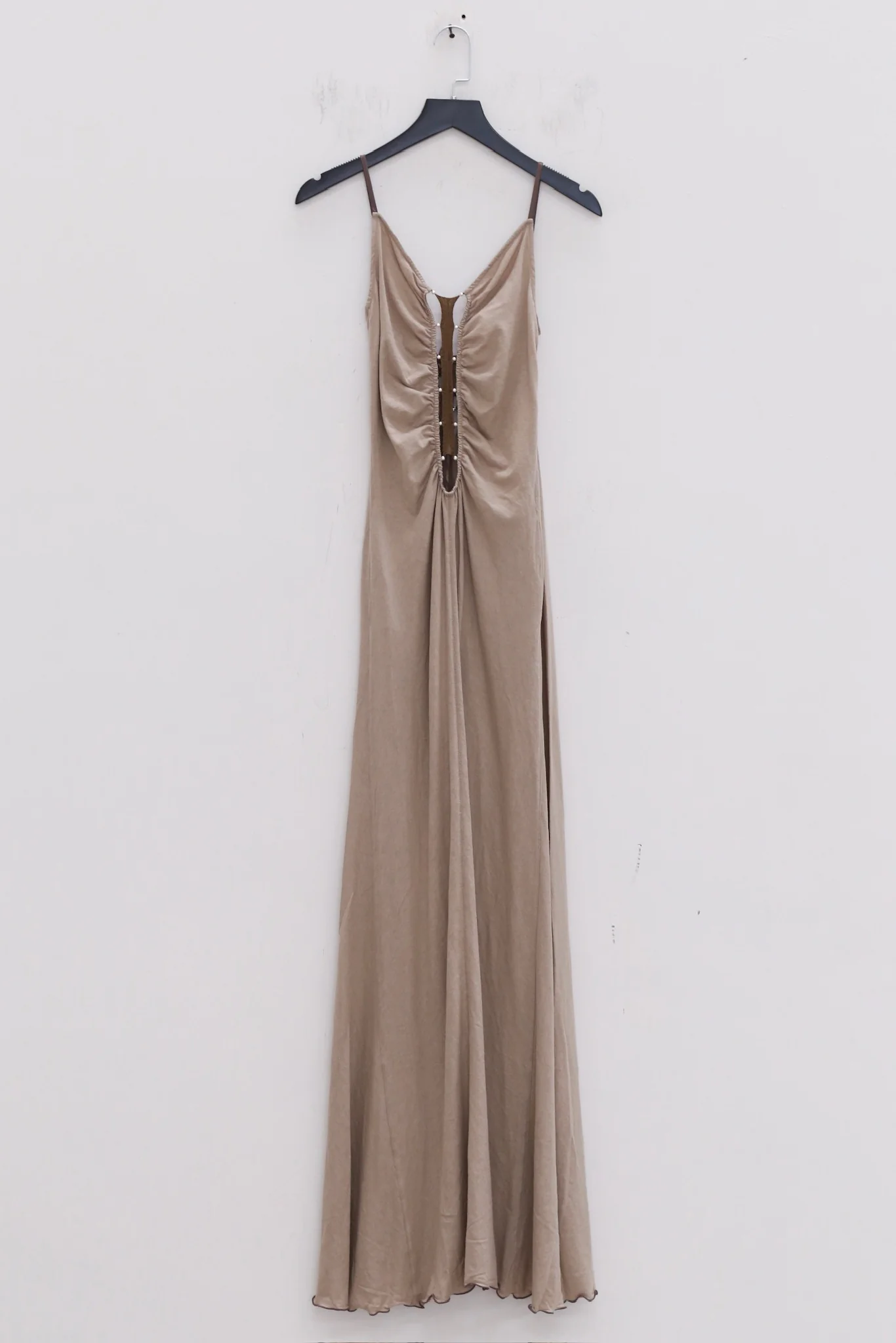 RUI built 25 autumn and winter cotton and linen lace long dress RUI-RAW25WV04-Ficelle camel brown - Image 3